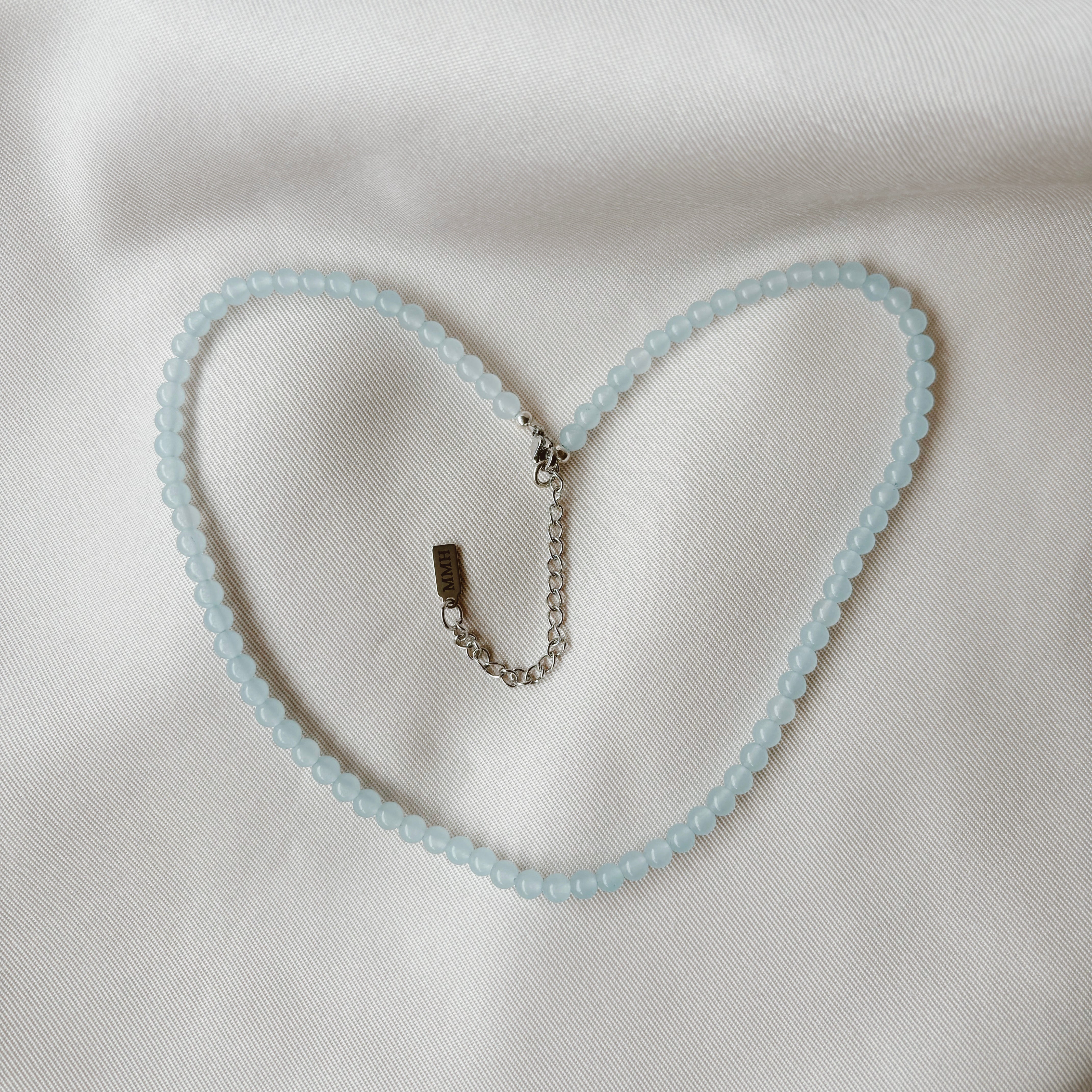Blue Chalcedony Necklace for Women – Elegant Healing Stone Jewelry for Meditation, Yoga & Spiritual Balance