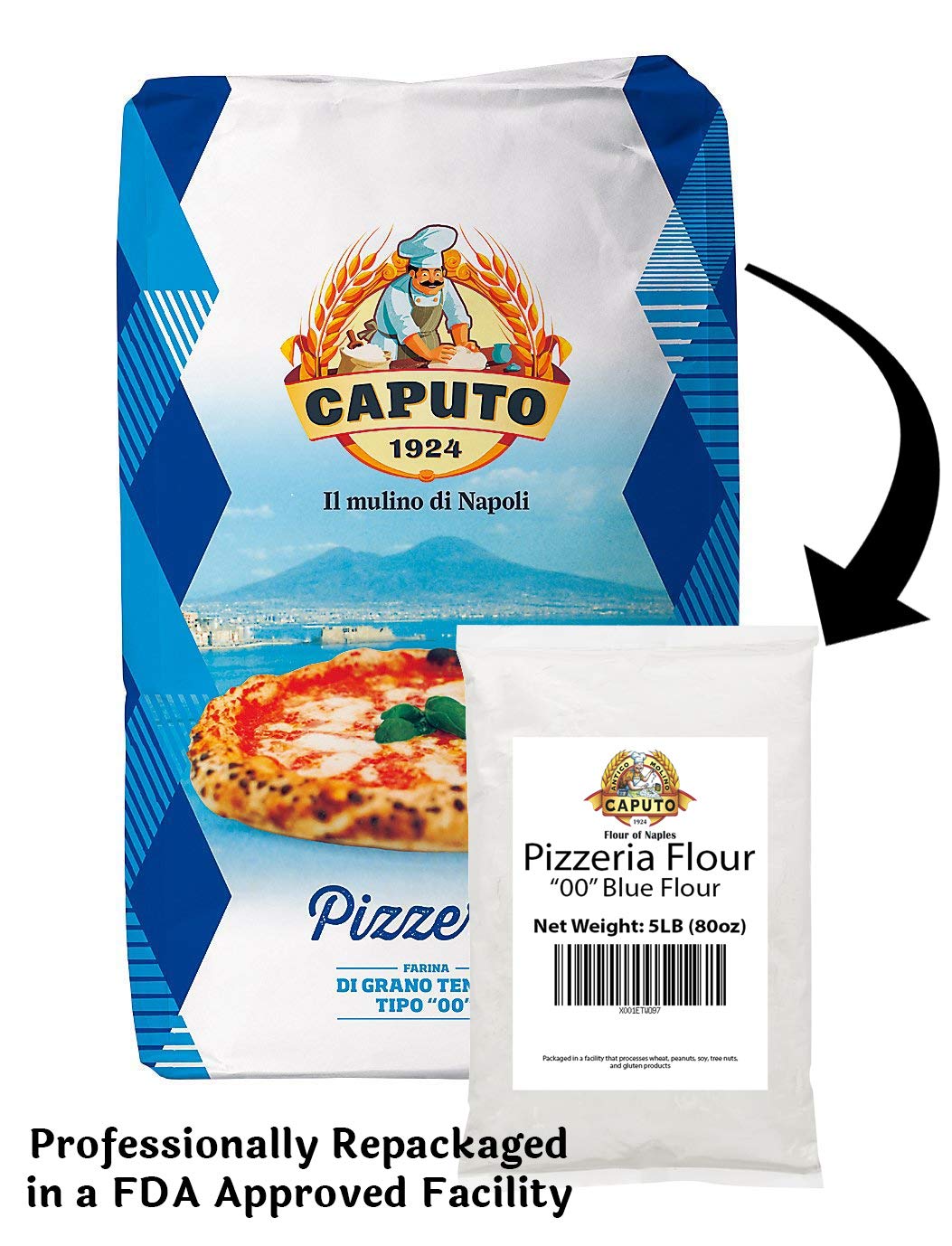 Antimo Caputo Pizzeria Flour - 5lb (80oz) Professional Pizza Dough Flour for Authentic Neapolitan Pizza | Perfect for Home Pizzaiolos & Restaurant Use