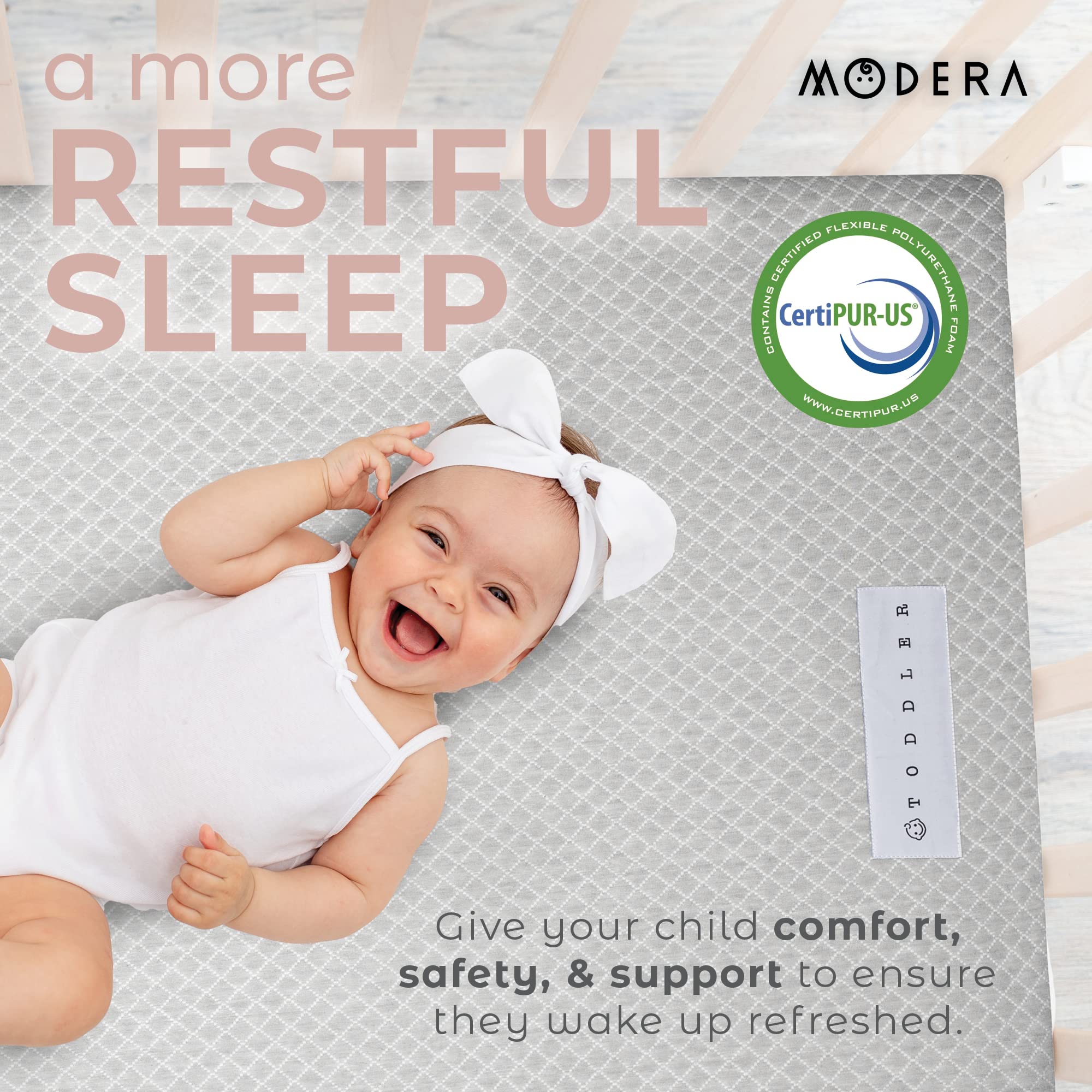 CertiPUR-US Certified Dual-Sided Crib & Toddler Mattress - Charcoal Infused Cooling Gel Memory Foam, Hypoallergenic & Waterproof Washable Cover | Firm Support for Infants, Soft Side for Toddlers | Perfect for Nursery, Daycare & Travel