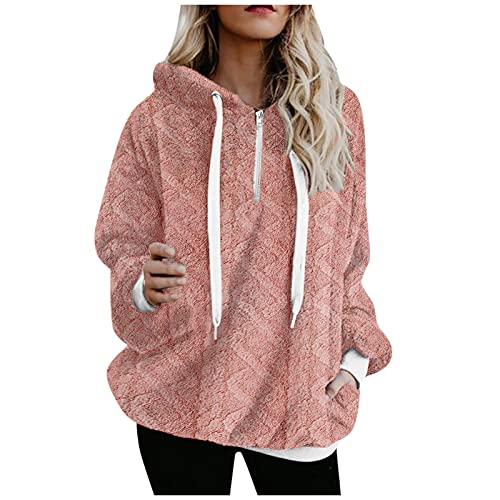 Women's Printed Pullover Hoodie with Pockets & Drawstring - Long Sleeve Zipper Sweater by Debut Sweaters | Cozy Casual Wear for Fall & Winter