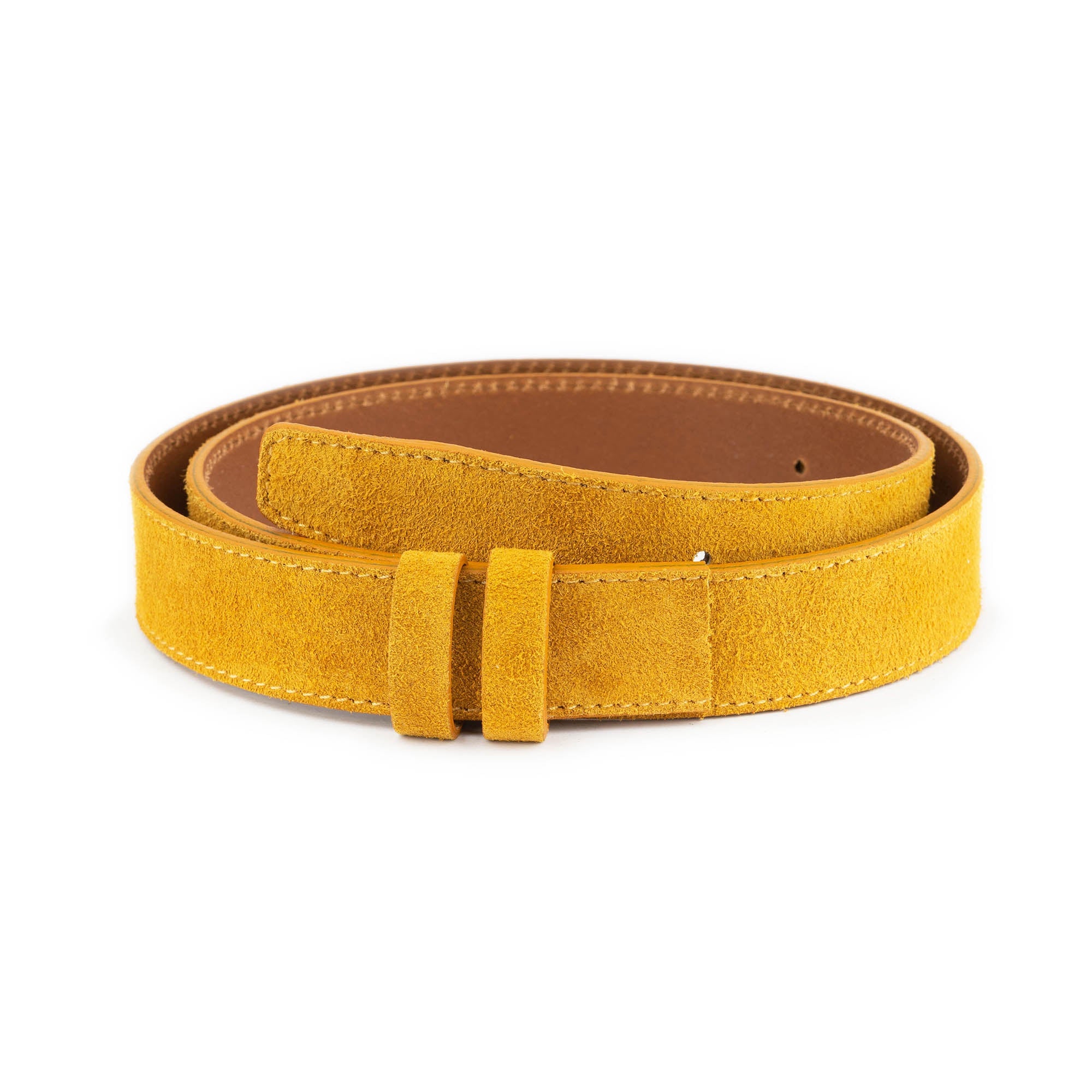 3.5cm Camel Suede Leather Replacement Belt Strap for Dunhill Buckles - Premium Dress Belt for Men's Business & Casual Wear