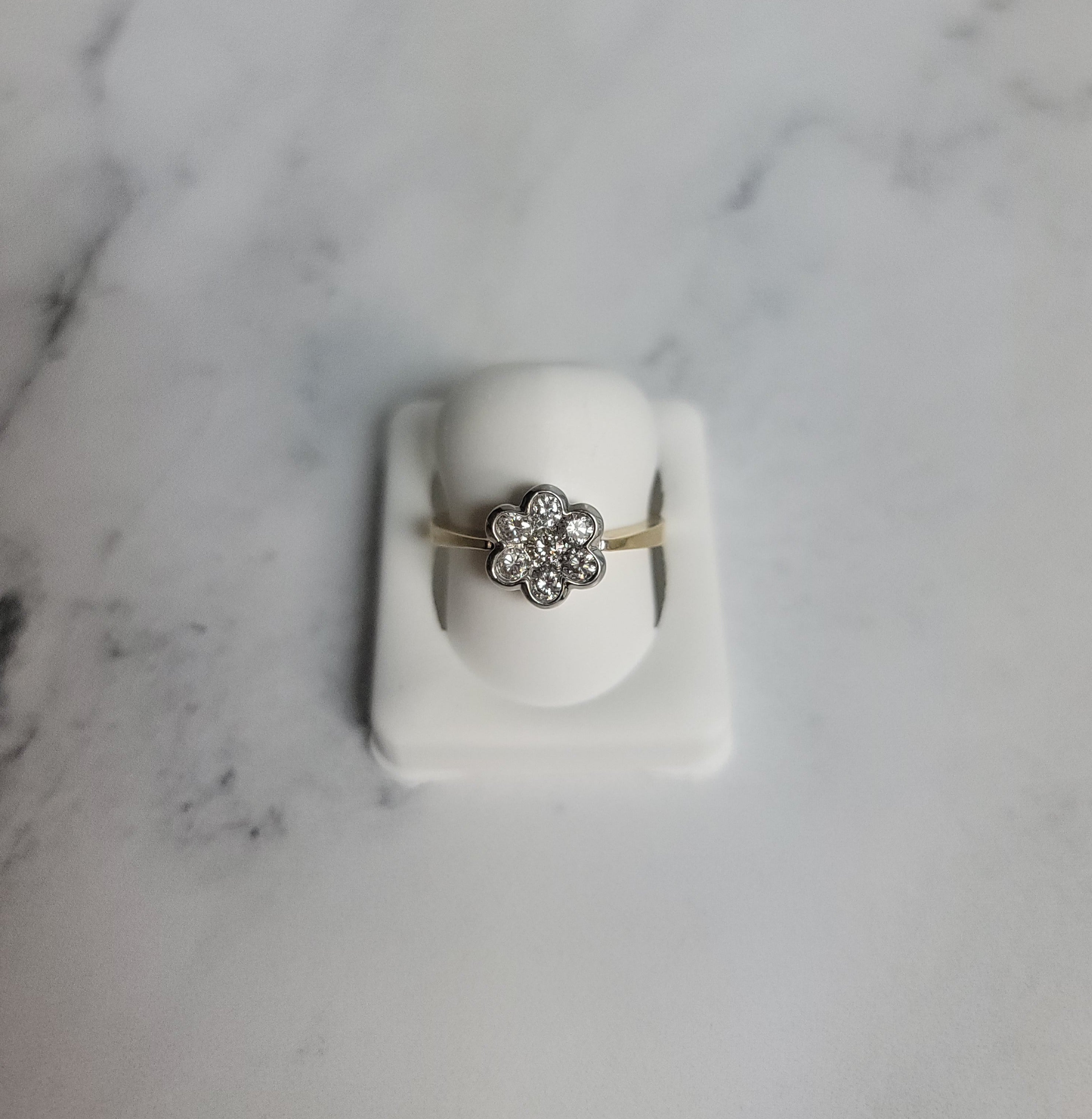 14K Yellow Gold Flower Shaped Diamond Ring .51cttw - Elegant Floral Engagement Ring for Women, Perfect for Weddings, Anniversaries & Romantic Gifts