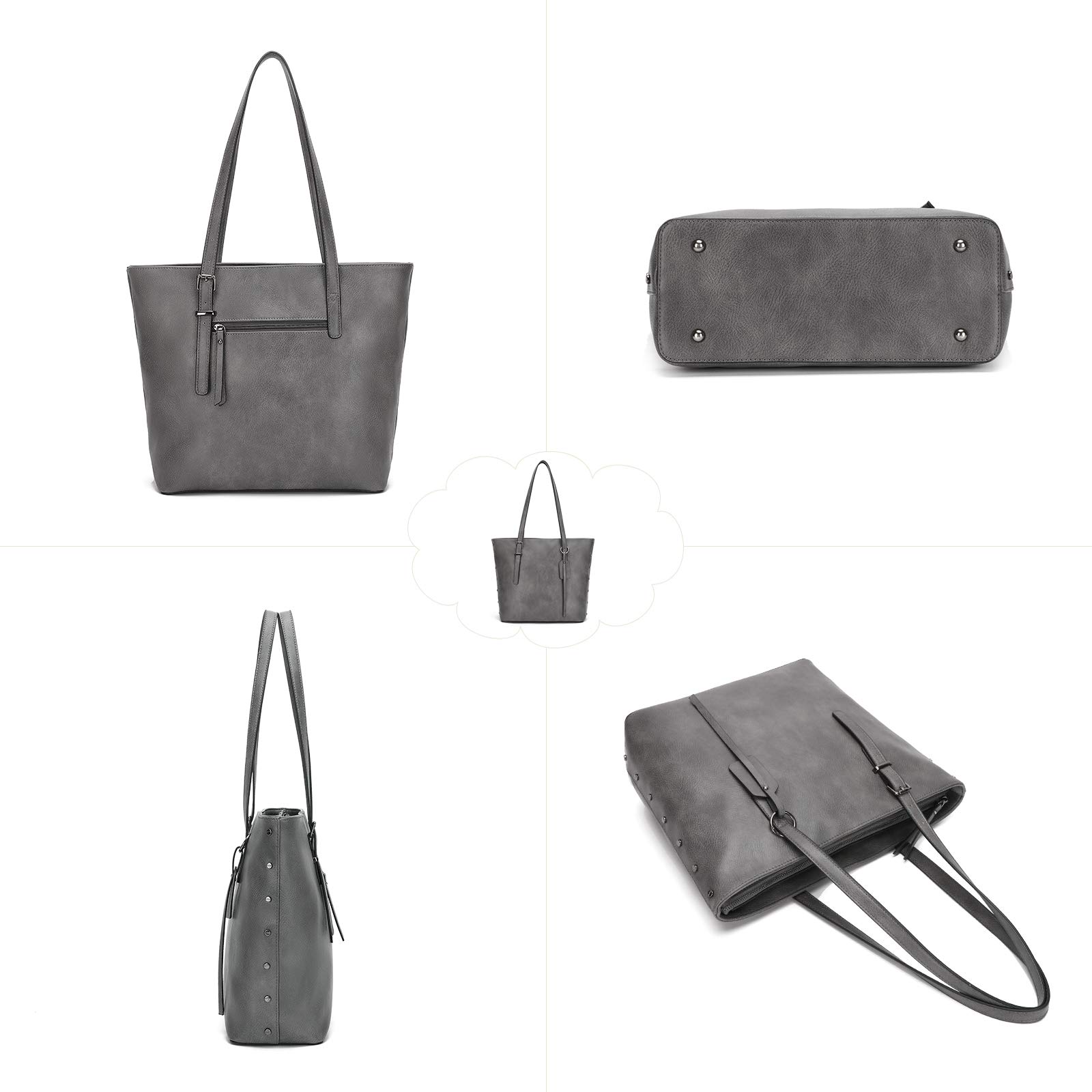 KL928 Women's PU Leather Tote Bag & Shoulder Bag Set - Large Top Handle Satchel Purse for Work, Travel & Everyday Use