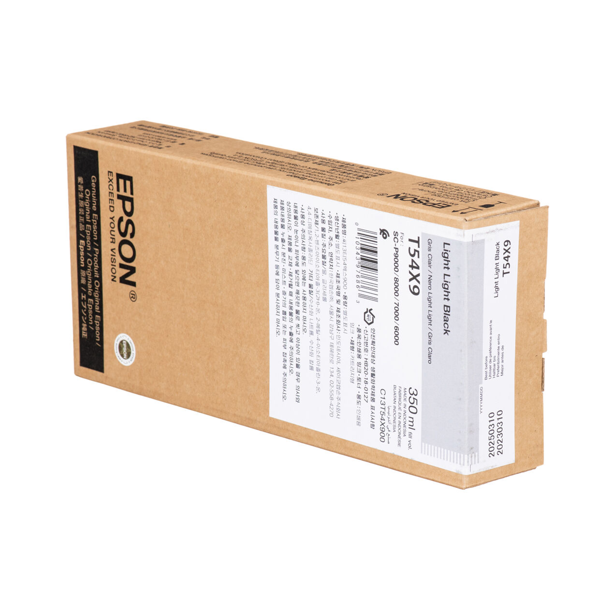 Epson T54X900 UltraChrome HD Light Black Ink Cartridge 350mL - Compatible with SureColor P Series Printers | High-Quality Photo & Graphic Printing for Professional Studios & Fine Art Reproduction
