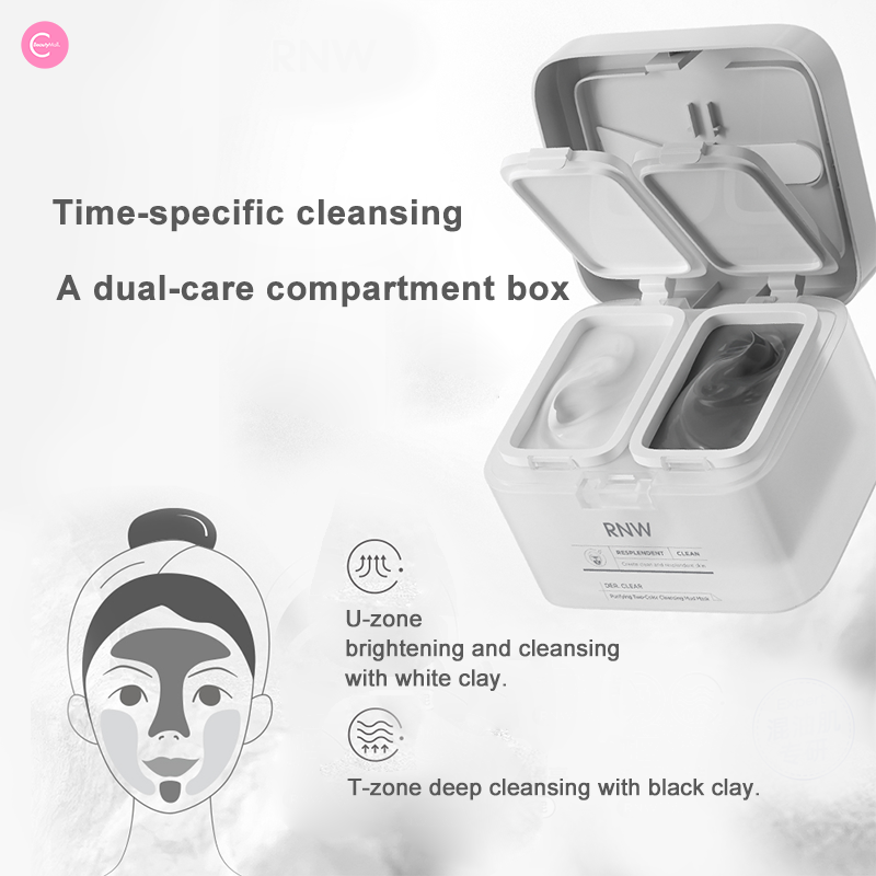 RNW Dual Action Purifying Clay Mask - Deep Cleansing & Pore Minimizing Facial Treatment for Acne Prone & Oily Skin | Perfect for Weekly Detox & Spa Night Self Care Routine