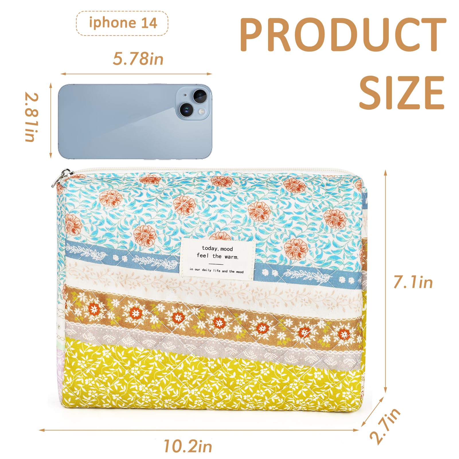 Trendy Floral Cotton Makeup Bag for Women - Travel & Storage Organizer