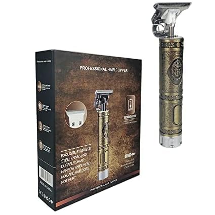 Buddha Style Beard Trimmer for Men - Adjustable Blade Hair Clipper & Shaver Kit with Steel Razors - Portable Grooming Tool for Home & Travel Use