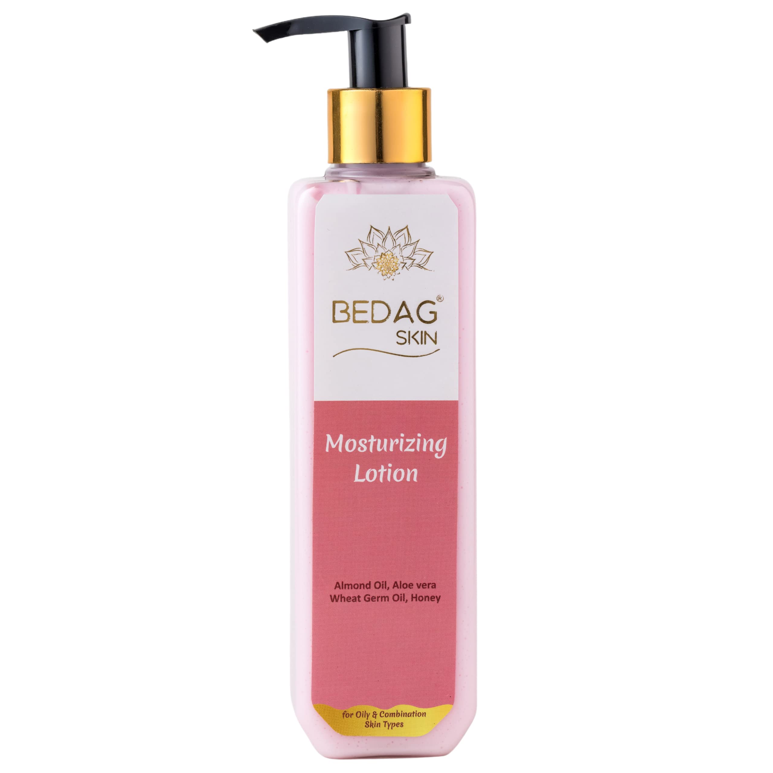 BEDAG Skin Moisturizing Lotion with Almond Oil, Aloe Vera, Wheat Germ Oil & Honey - 200mL Hydrating Body Lotion for Dry Skin - Perfect for Daily Use, After Shower & Night Care