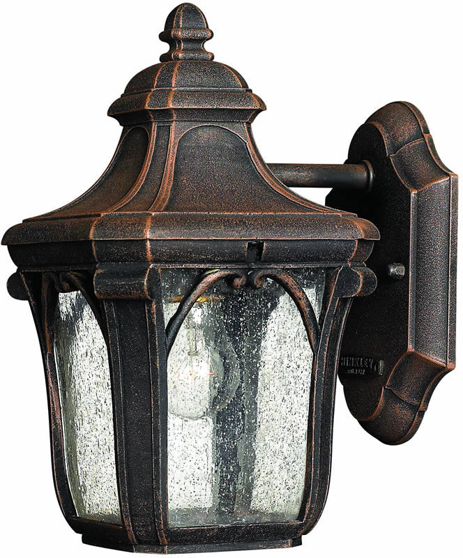 10H Trafalgar 1 Light Outdoor Wall Lantern in Mocha - Weatherproof Exterior Sconce for Porch, Patio, and Garden Lighting