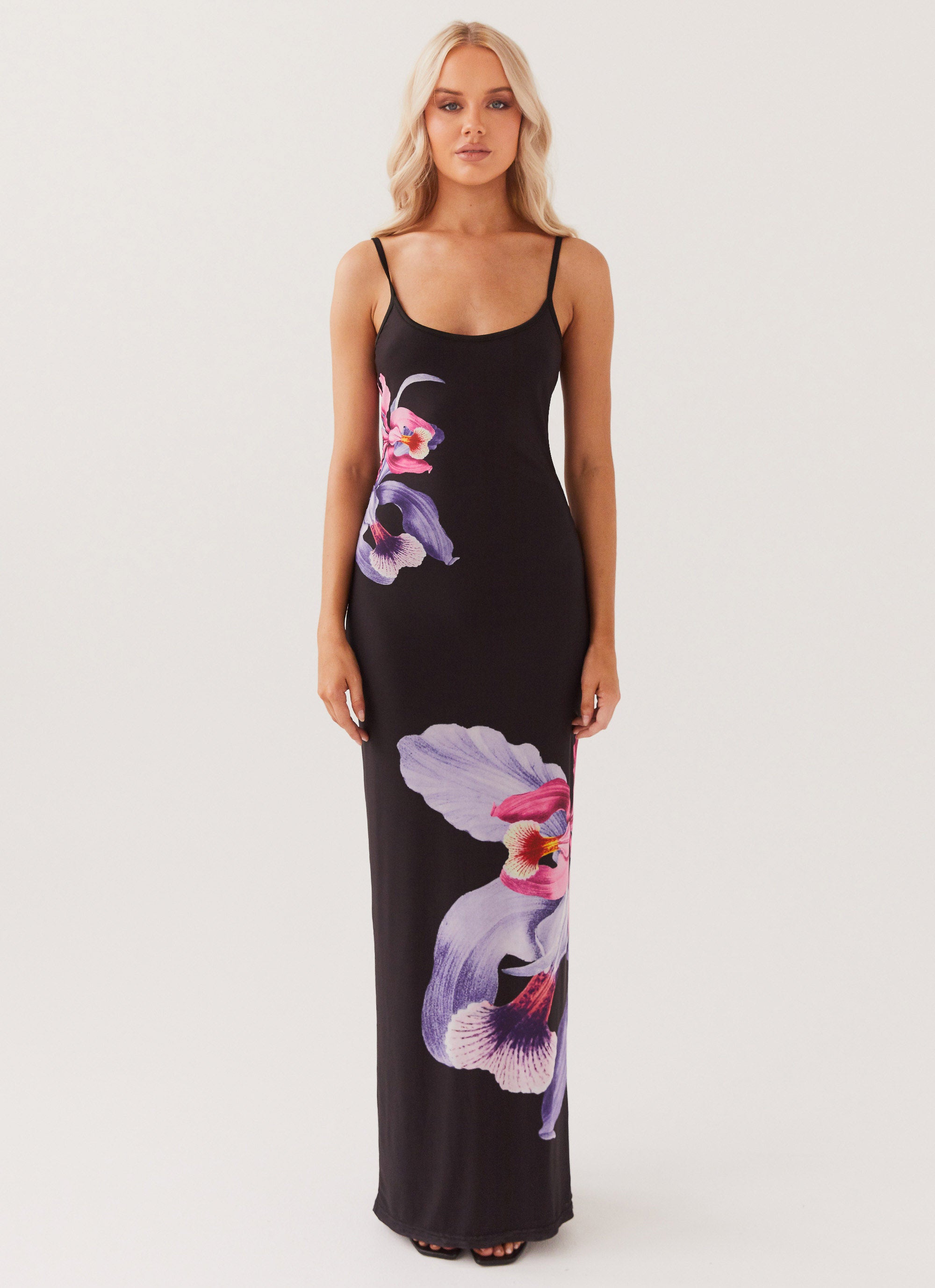 Bad News Mesh Maxi Dress - Black Tulip | Sexy Gothic Lace Long Dress for Women | Perfect for Halloween, Parties & Night Out