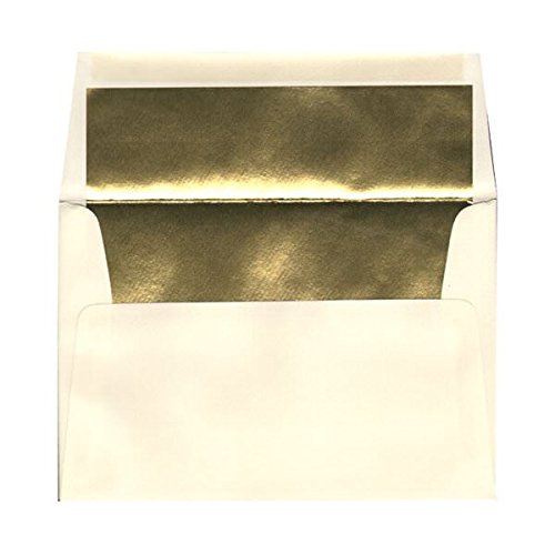 JAM PAPER A8 Gold Foil Lined Invitation Envelopes 5.5
