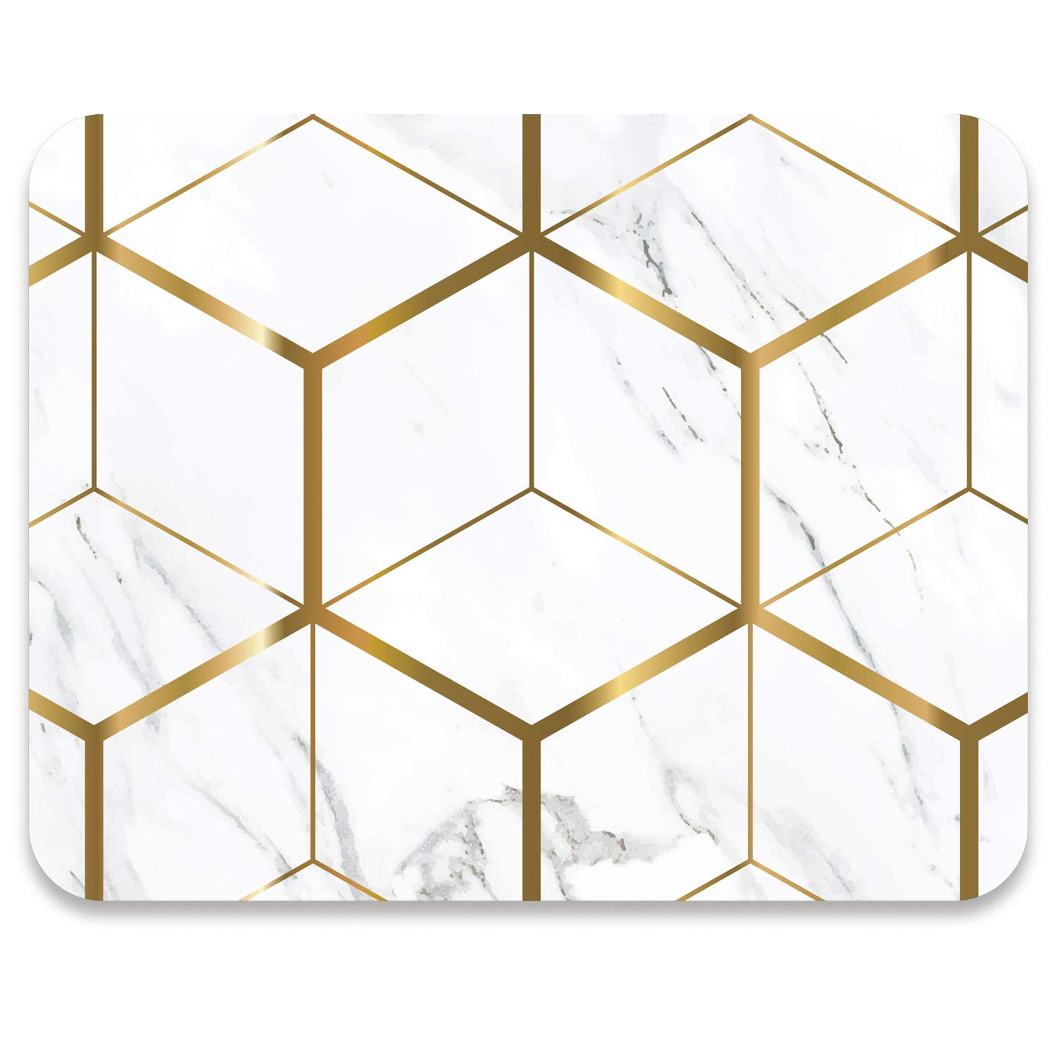 Audimi Medium Mouse Pad - Non-Slip Gaming & Office Mouse Mat with Marble Golden Lines Design for PC, Laptop, Computer - Perfect for Work, Gaming & Home Office Use
