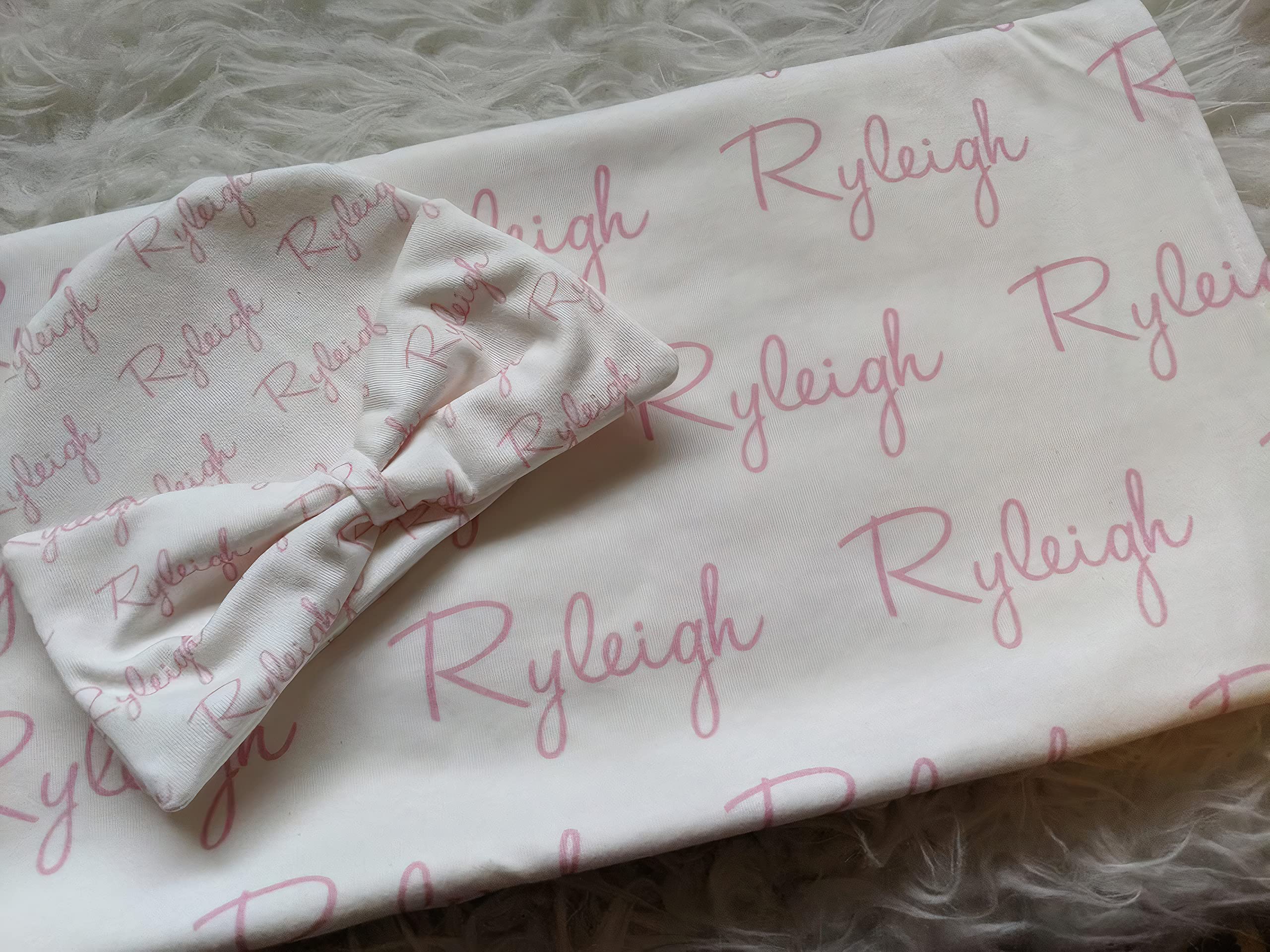 Personalized Baby Blankets with Name - Customized Newborn Baby Name Blankets for Girls, Cute & Soft Baby Blanket for Nursery, Stroller, and Travel