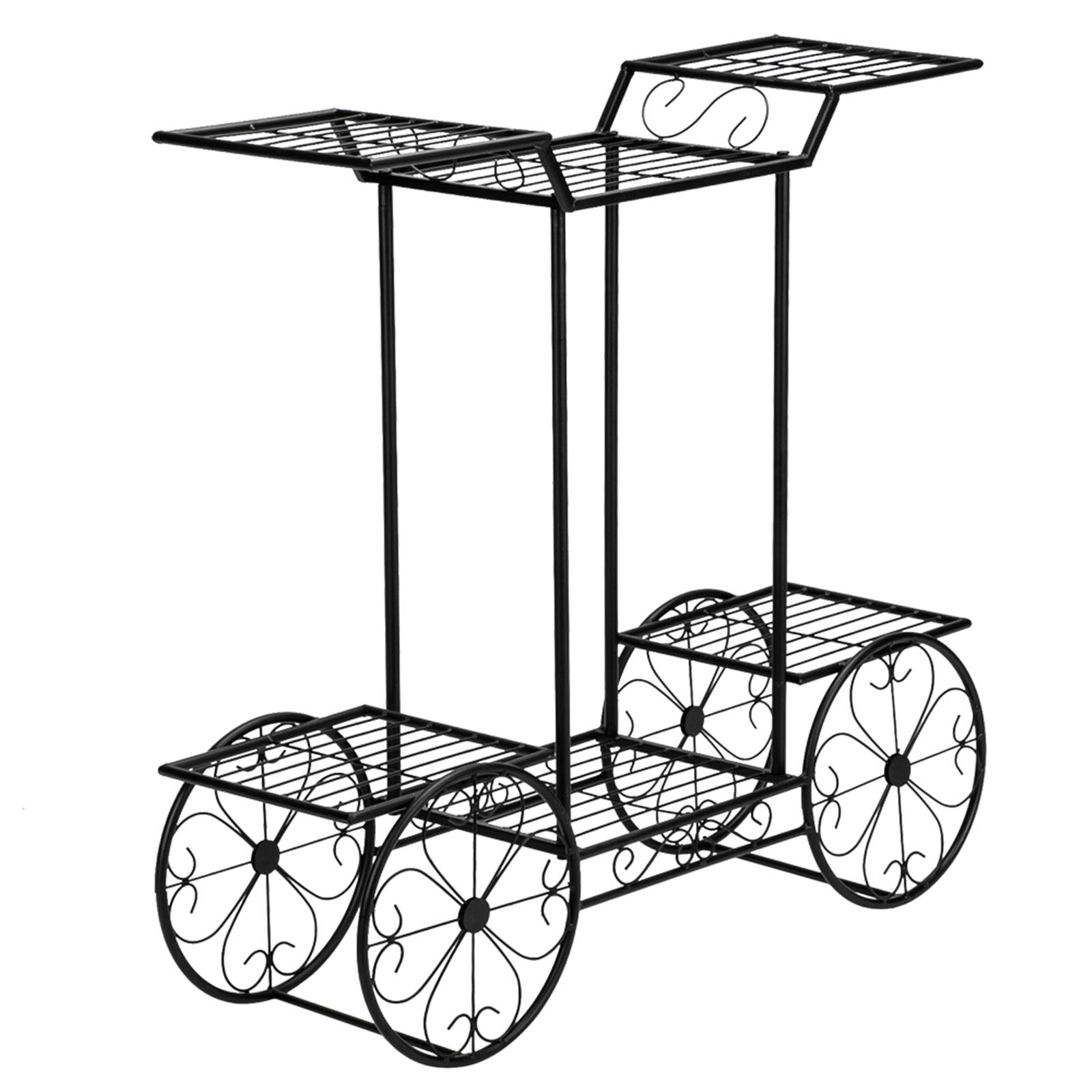 WEI WEI GLOBAL Metal Car-Shaped Flower Pot Stand - 6 Tier Plant Holder Display Shelf for Indoor & Outdoor Plants - Perfect for Home, Garden, Office Decor and Gift Ideas