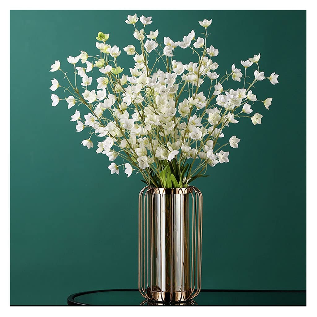 Faux Lily of The Valley Bouquet - Realistic Fake Flowers for Home Decor, Wedding Photography, TV Cabinet & Desktop Decoration - Perfect for Bedroom, Living Room & Photo Props (Color: Blue)