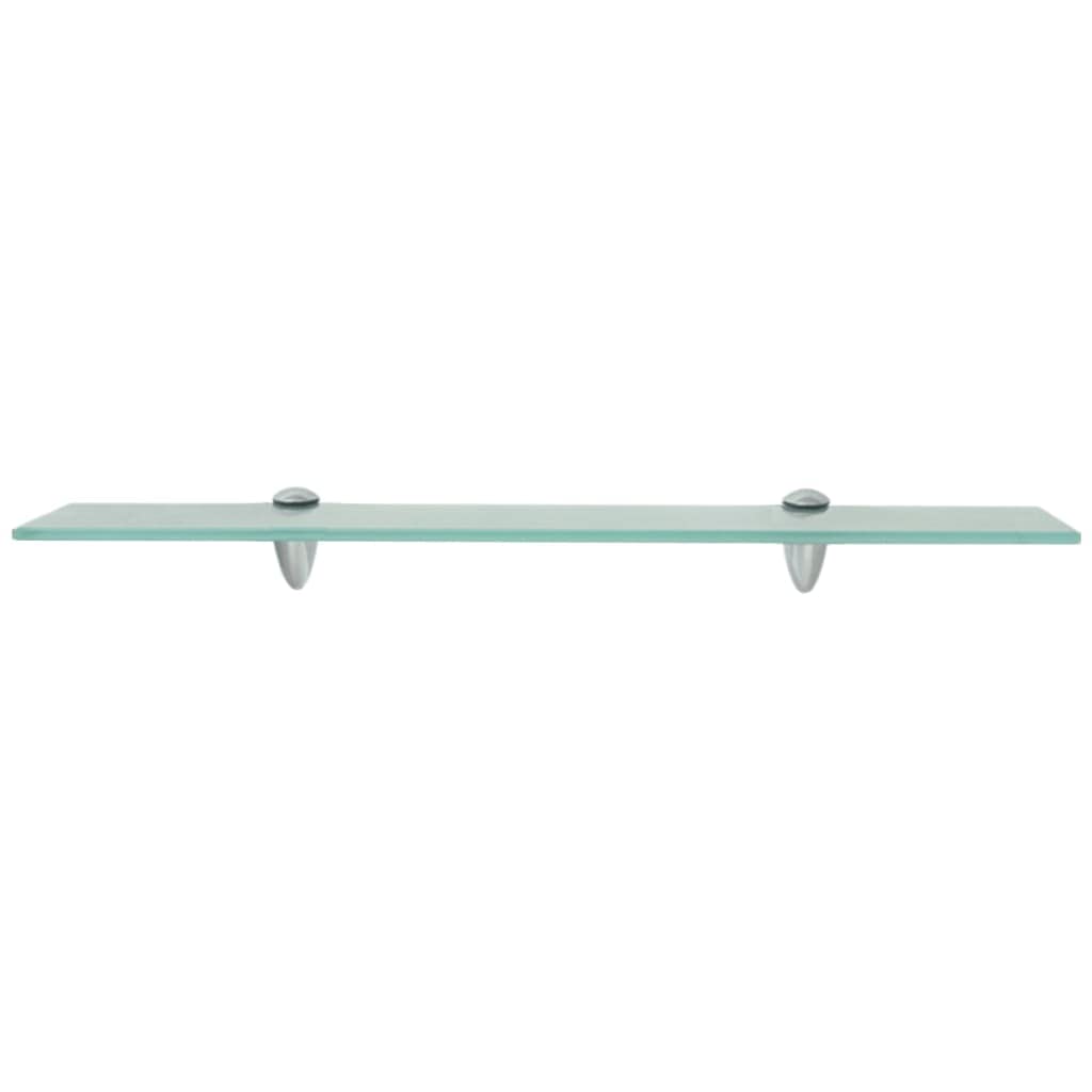 vidaXL 2-Pack Clear Tempered Glass Floating Shelves with Zinc Alloy Brackets - 2.6
