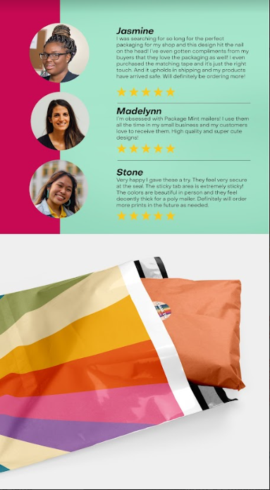 Vibrant Retro Rainbow 14x19 Inch Poly Mailers - Waterproof & Durable Shipping Envelopes for Ecommerce, Clothing, Jewelry & Small Business Packaging - Perfect for Online Stores, Boutiques & Subscription Boxes