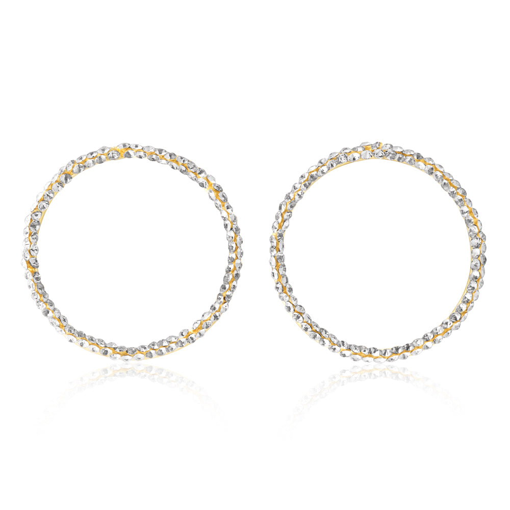 9ct Silver Filled Cubic Zirconia Hoop Earrings for Women - Sparkling Dangle Hoops for Party, Wedding & Everyday Wear