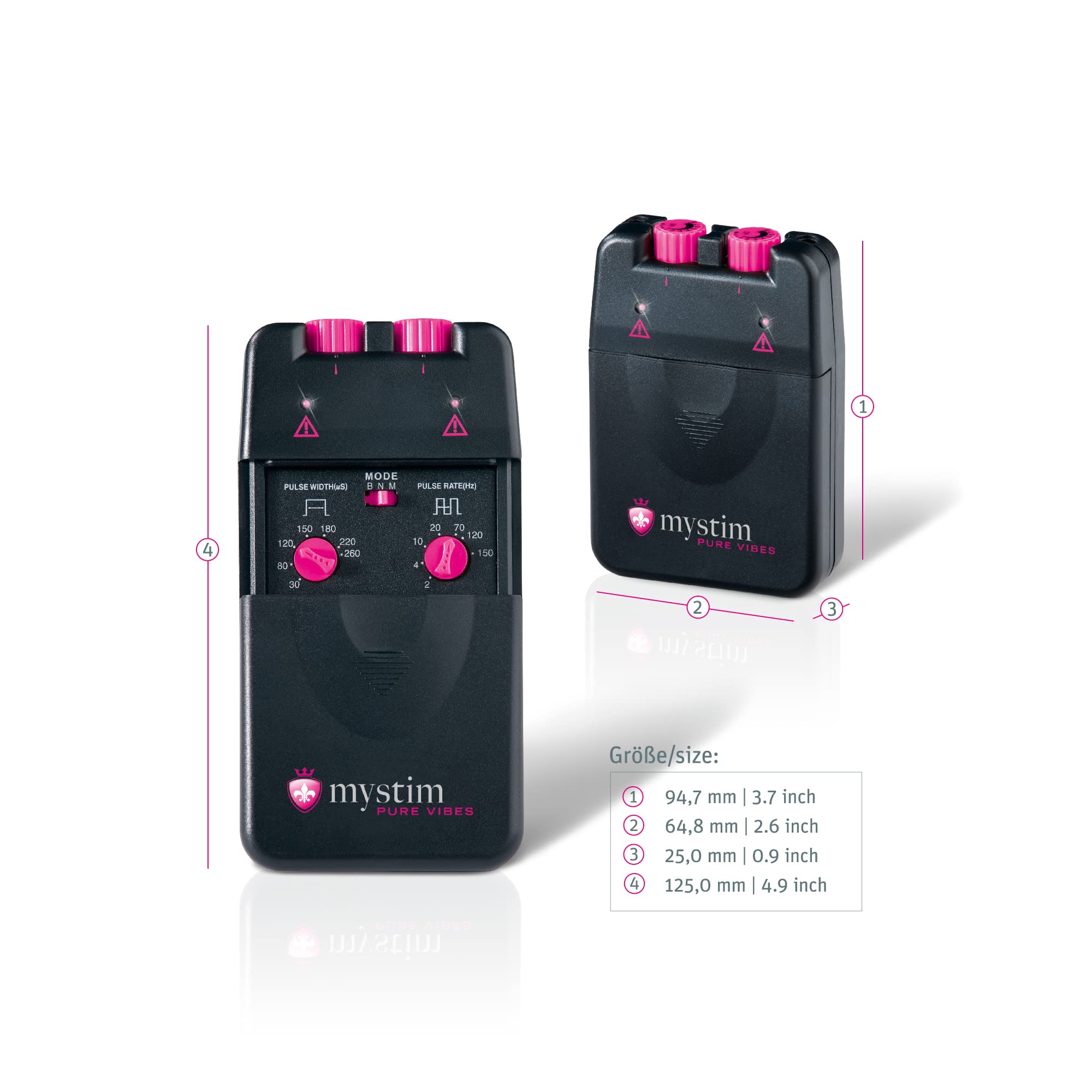 Mystim Pure Vibes Analogue E-Stim Power Unit with Electrodes - Premium Electric Stimulation Device for Muscle Therapy & Sensual Pleasure - Perfect for Pain Relief, Relaxation & Intimate Play
