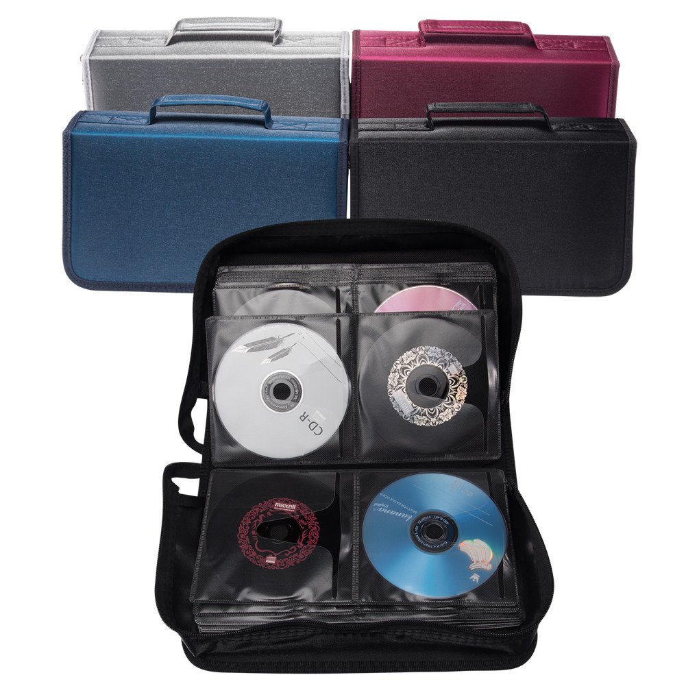 128 Capacity CD/DVD Storage Case Wallet Holder - Portable Organizer for Discs, Games & Movies (Rose) - Perfect for Travel, Home & Office Use