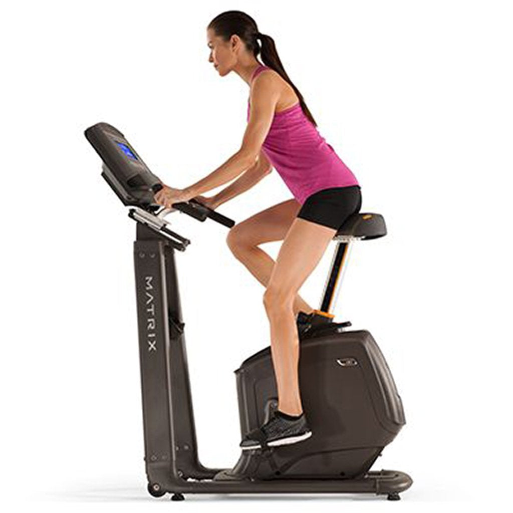 Matrix U30 Upright Exercise Bike for Home Gym - Quiet Magnetic Resistance Indoor Cycling Bike with LCD Monitor, Adjustable Seat & Transport Wheels - Perfect for Cardio Workouts, Weight Loss & Home Fitness Training