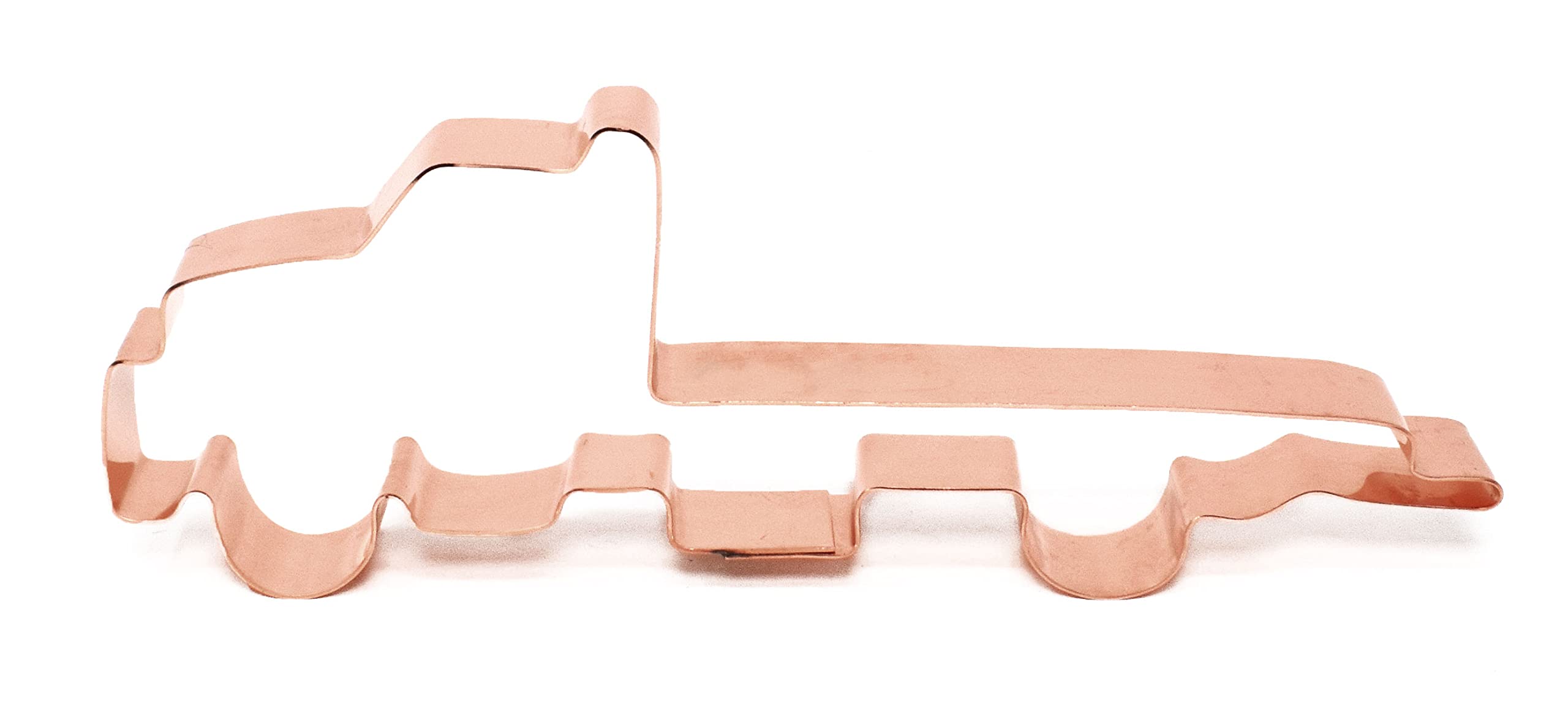 Handcrafted Copper Flatbed Tow Truck Cookie Cutter - 6.75 x 2.25 Inches | Perfect for Baking, DIY Cookies, and Truck-Themed Parties