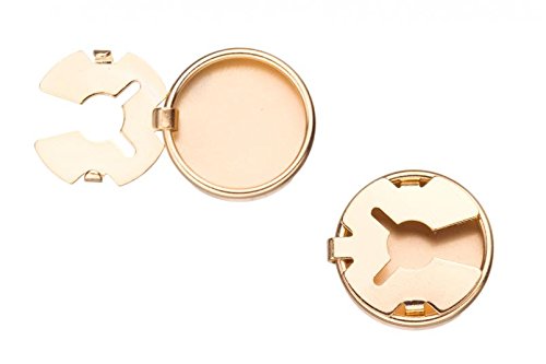 12Pcs Gold Finished 18x18mm Jewelry Tab Clasps with 15mm Bezel Cup - DIY Necklace, Bracelet & Earring Making Supplies for Crafters & Jewelry Designers