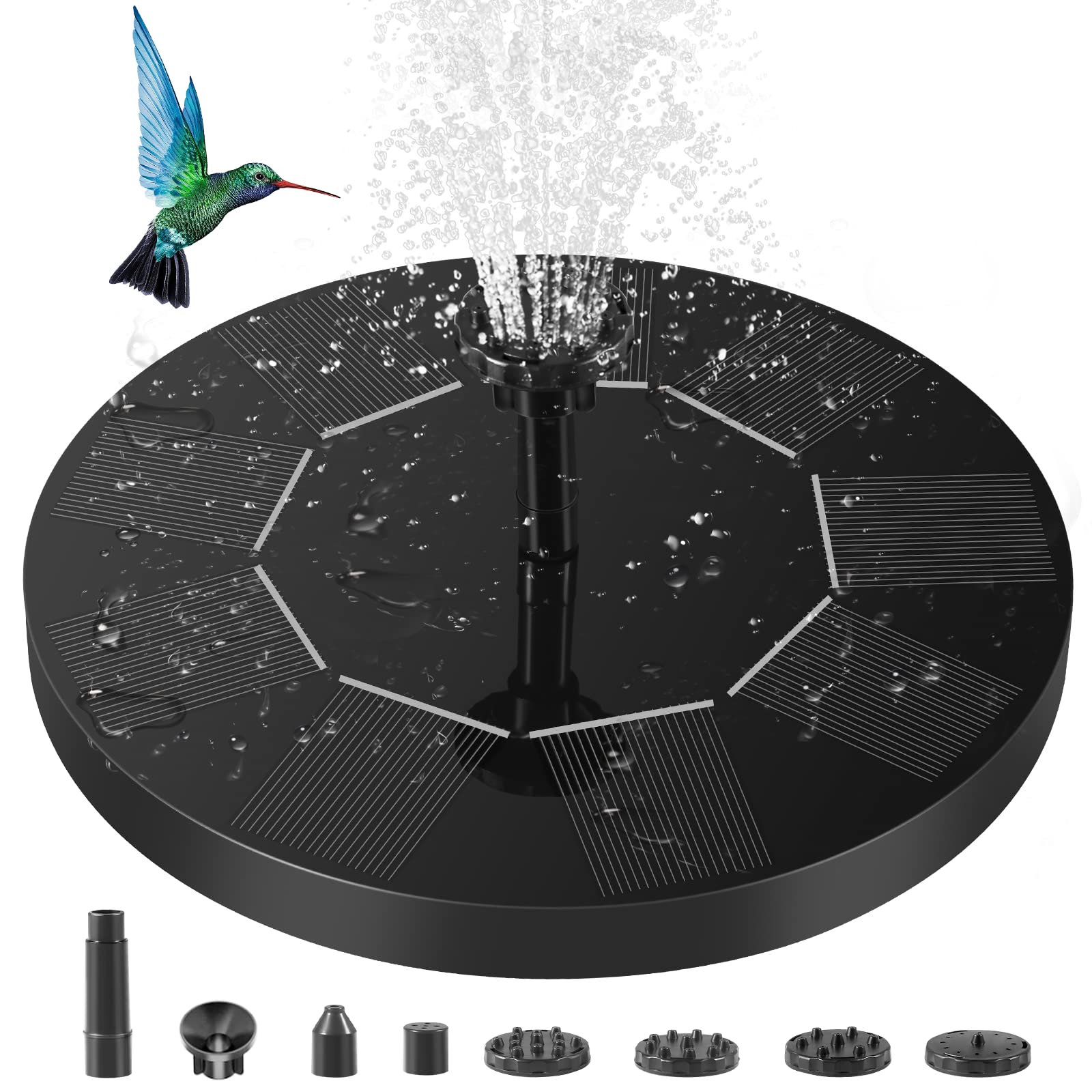 Solar Powered Floating Fountain Pump for Bird Baths, Ponds & Gardens - Outdoor Water Feature for Decoration, Relaxation & Attracting Wildlife (Perfect for Backyards, Patios & Small Water Gardens)