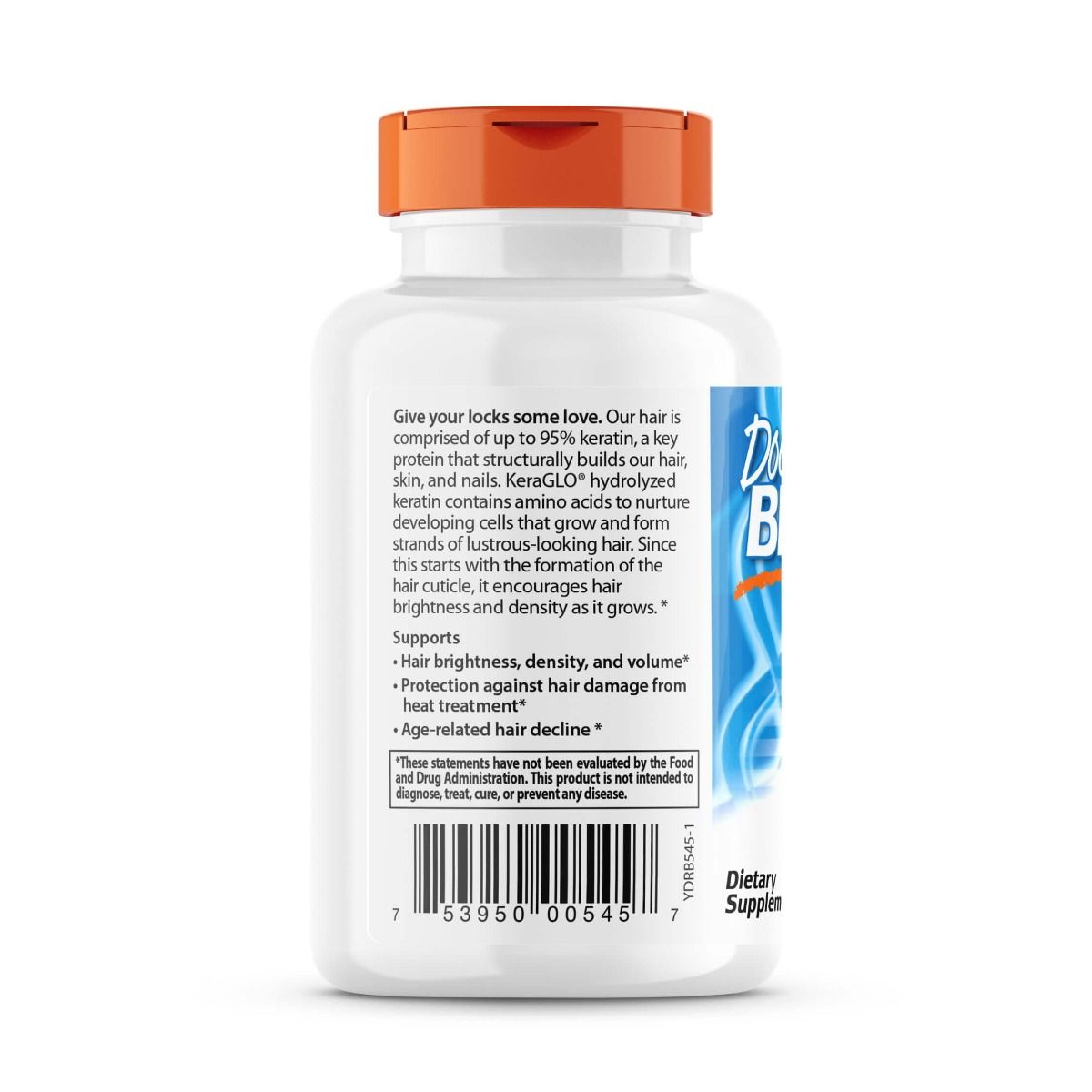 Doctor's Best Hydrolyzed Keratin 500mg - 60 Vegetarian Capsules for Hair, Skin & Nails Support - Promotes Healthy Growth & Strength - Perfect for Daily Beauty Supplement Routine
