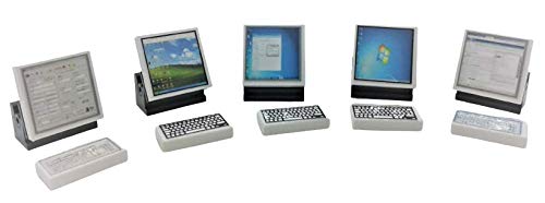 Custom Building Bricks Set of 5 - 2x2 Tiles & Mini Keyboards for Computer Office Setup | Creative Desk Decor for Businessmen & Professionals | Perfect for Workstations, Gift Ideas & Stress Relief