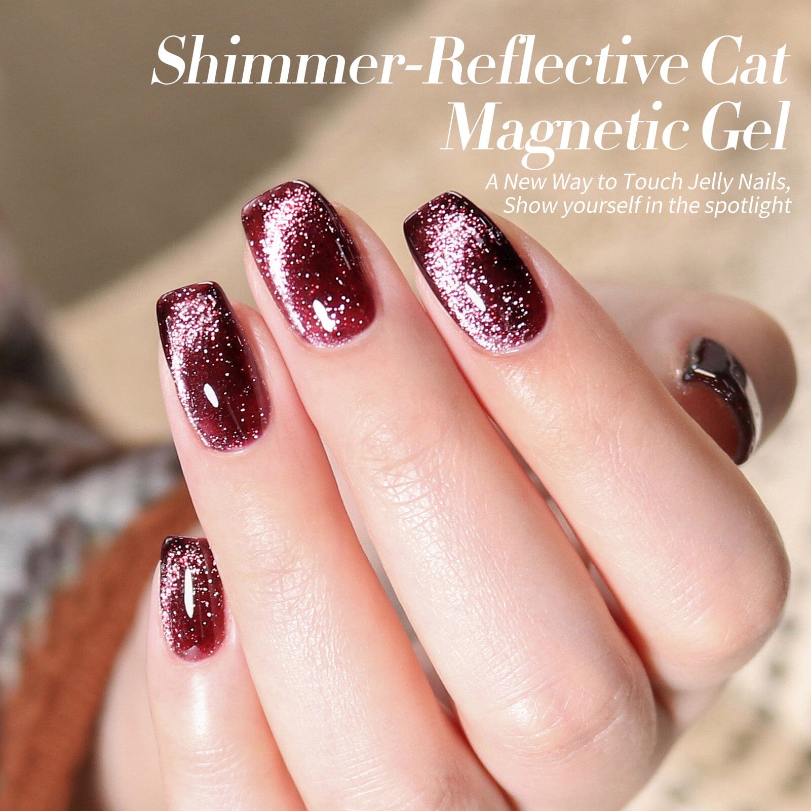6 Colors Red Cat Magnetic Gel Polish Set - Shimmery Reflective Nail Polish 7ml for Long-Lasting Manicure at Home or Salon