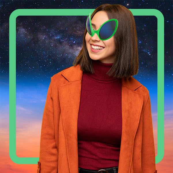 Alien Glasses for Cosplay, Halloween, Parties & Everyday Wear - Unique UFO & Space Themed Eyewear for Costumes, Raves & Fun Events