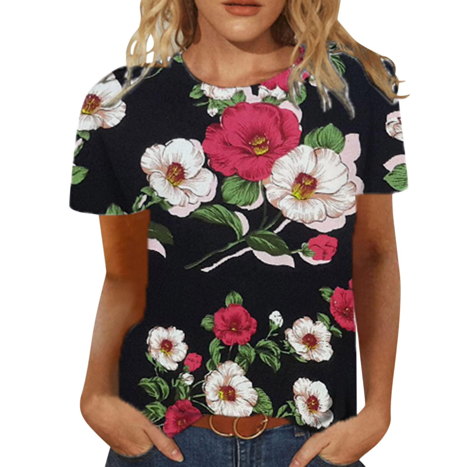 Women's Loose Casual Short Sleeve T-Shirt - Cute Blouse & Comfortable Top for Everyday Wear | Perfect for Work, Weekend Outings & Summer Fashion