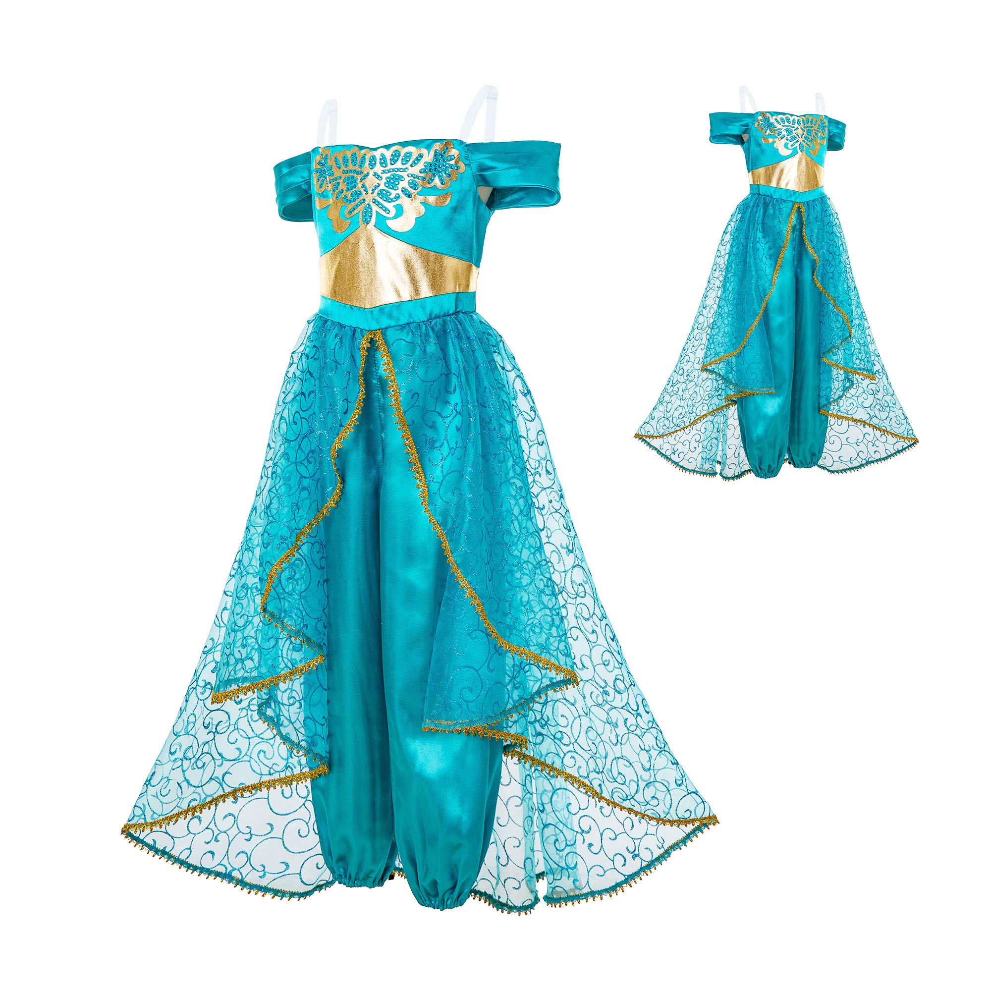 Arabian Princess Costume for Girls - Kids Halloween Dress & Cosplay Outfit - Perfect for Halloween, Birthday Parties, Dress-Up Play & Themed Events - Great for Princess Tea Parties, Disney Character Roleplay & School Performances - Ideal for Fantasy Adventures, Costume Contests & Magical Photo Shoots - Best for Princess-Themed Birthday Celebrations, Fairy Tale Plays, and Halloween Trick-or-Treating