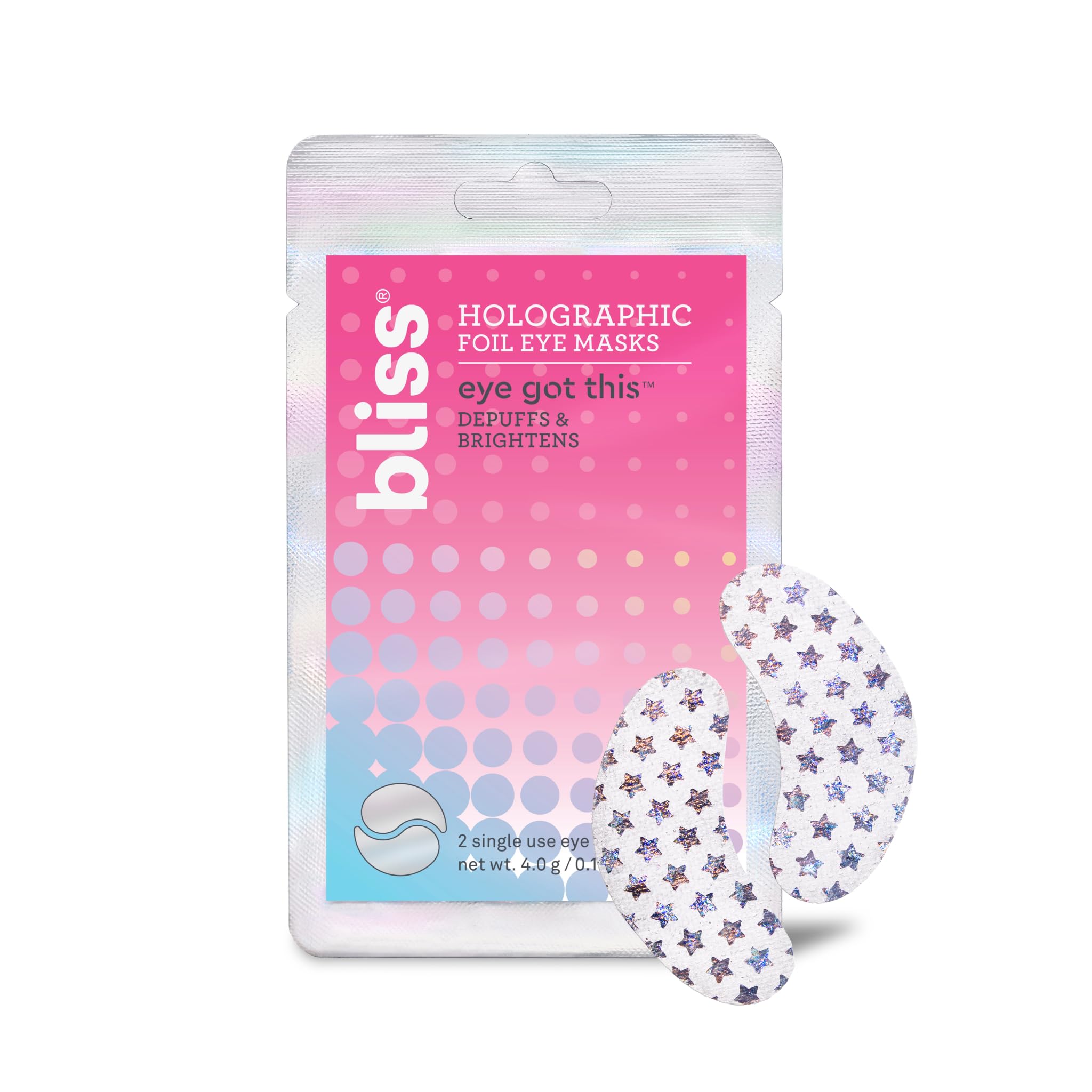 Bliss Eye Got This Holographic Foil Eye Masks - 5 Pack - Refreshing & Awakening Eye Treatment - Reduce Puffiness & Dark Circles - Clean, Vegan & Cruelty-Free Skincare - Perfect for Morning Routine, Travel & Self-Care