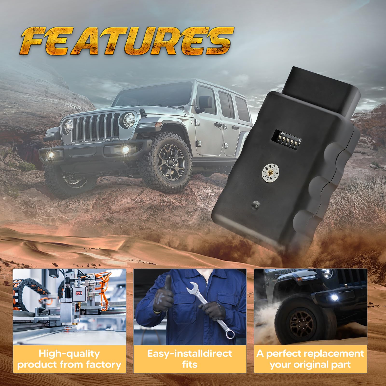 Jeep Wrangler JK Speedometer Calibration Tool (2007-2018) - Multi-Function Procal Module 30406007 & 30406007AG | Tire Size Adjustment & Performance Tuning for Off-Road Adventures