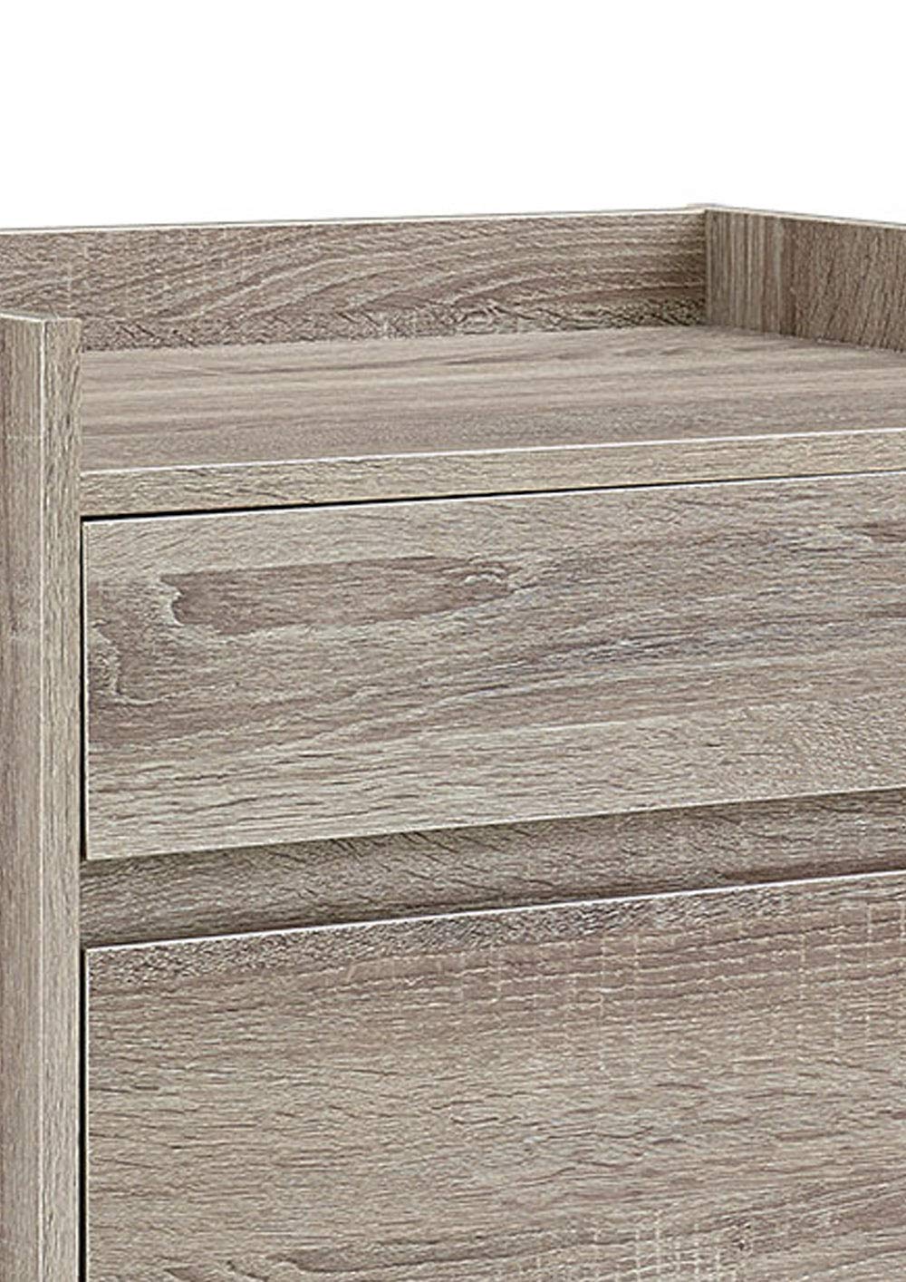 Benjara 2-Drawer Wooden Filing Cabinet - Spacious Storage Organizer for Office & Home, Gray - Perfect for Documents, Files & Office Supplies
