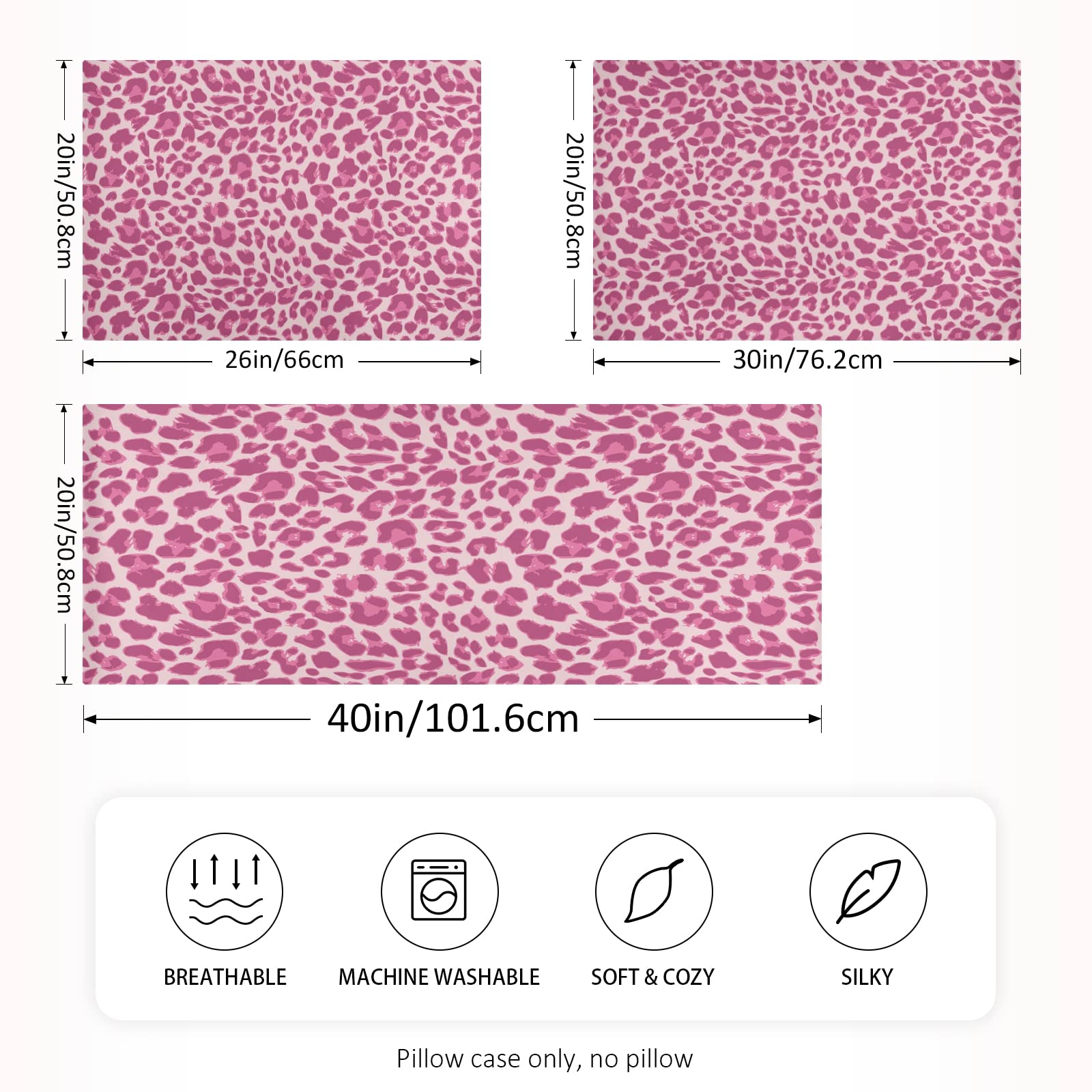 ALAZA Satin Pillowcase for Hair and Skin - Soft Pink Leopard Print Pillow Cover 26x20 Inches | Reduces Frizz & Wrinkles | Perfect for Bedroom Decor, Gift & Travel