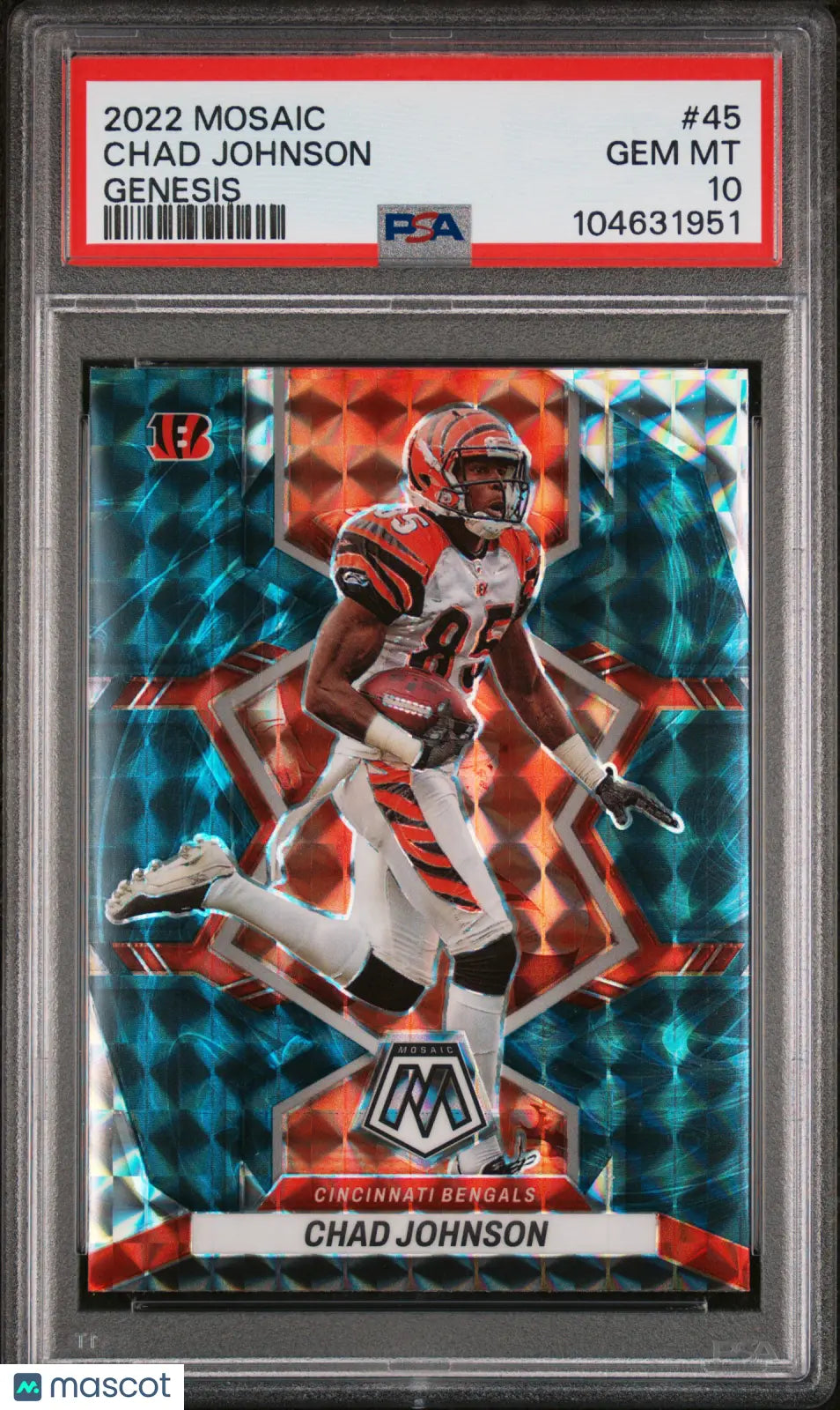 2022 Panini Mosaic Football Chad Johnson Genesis PSA 10 #45 - Rare Collectible Trading Card for NFL Fans and Sports Memorabilia Collectors - Perfect for Display, Investment, and Gifting