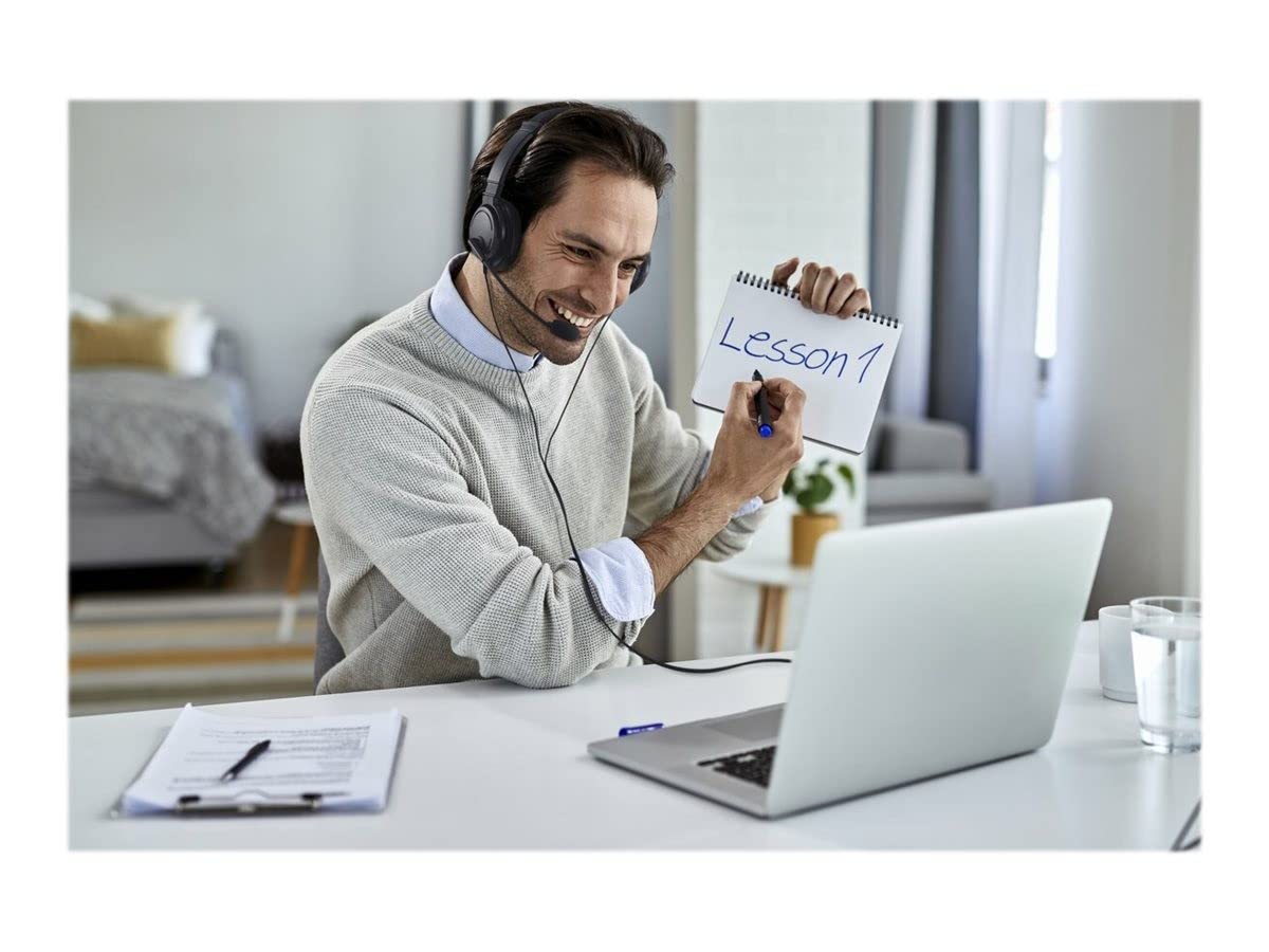 Kensington USB Headset with Noise Cancelling Microphone - Wired Office Headset with 270° Rotatable Mic, In-Line Volume & Mute Control for PC/Mac (K33065WW) | Perfect for Remote Work, Video Conferencing & Call Centers