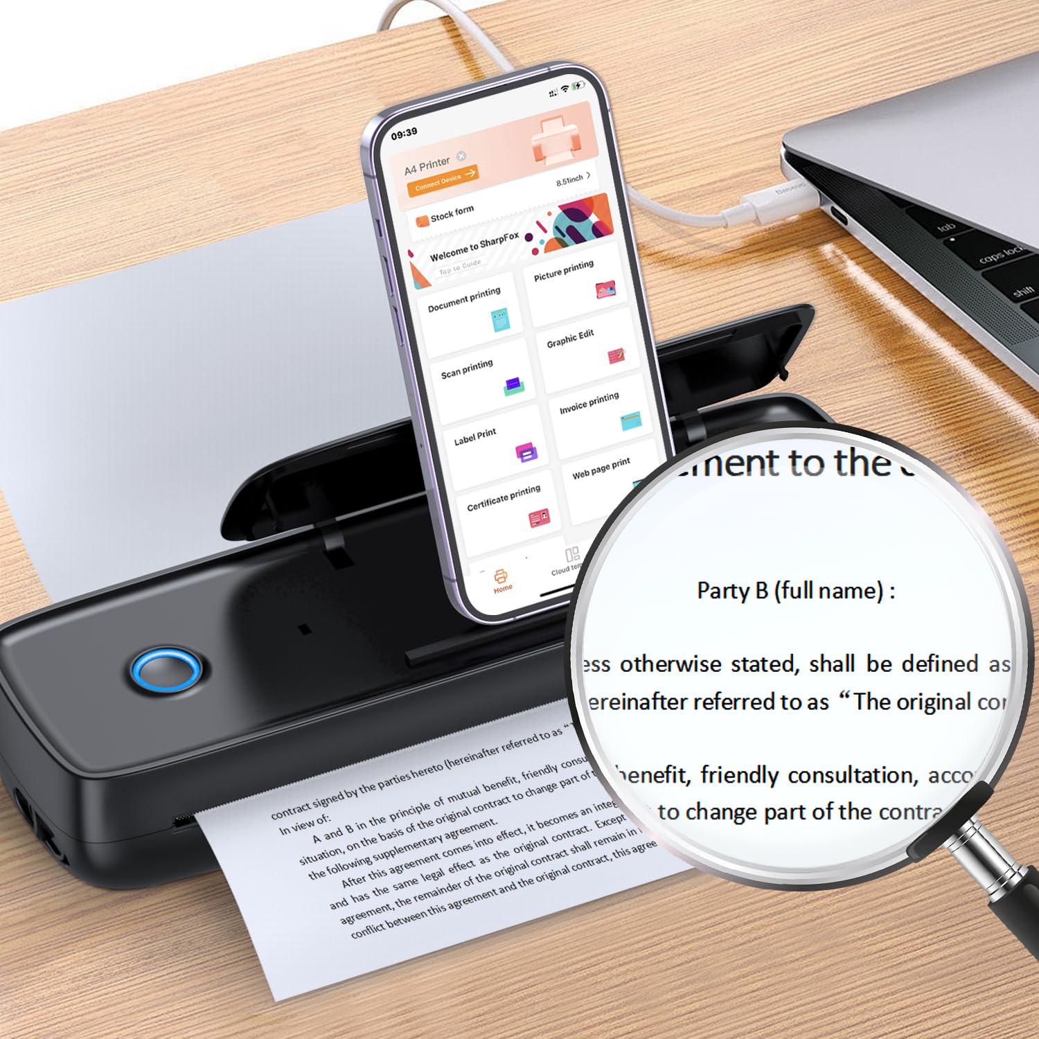 Foldable Thermal Printer Paper 200 Sheets - 8.5x11 Inch Clear Printing Eco-Friendly Paper for Office, School & Home Use | Perfect for Receipts, Labels, Shipping Documents & Craft Projects