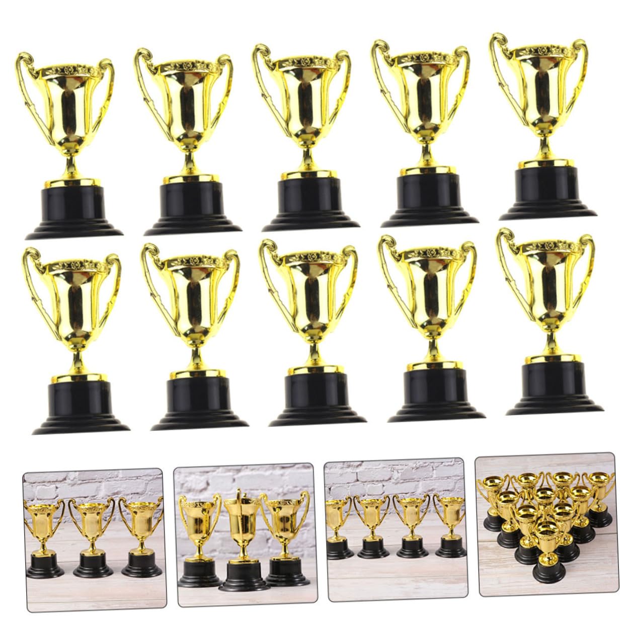 SUPVOX 60-Piece Plastic Trophy Set - Funny Award Cups for Kids Competition, Sports & School Prizes - Reusable Base - Perfect for Classroom Rewards, Birthday Party Games & Sports Day Events