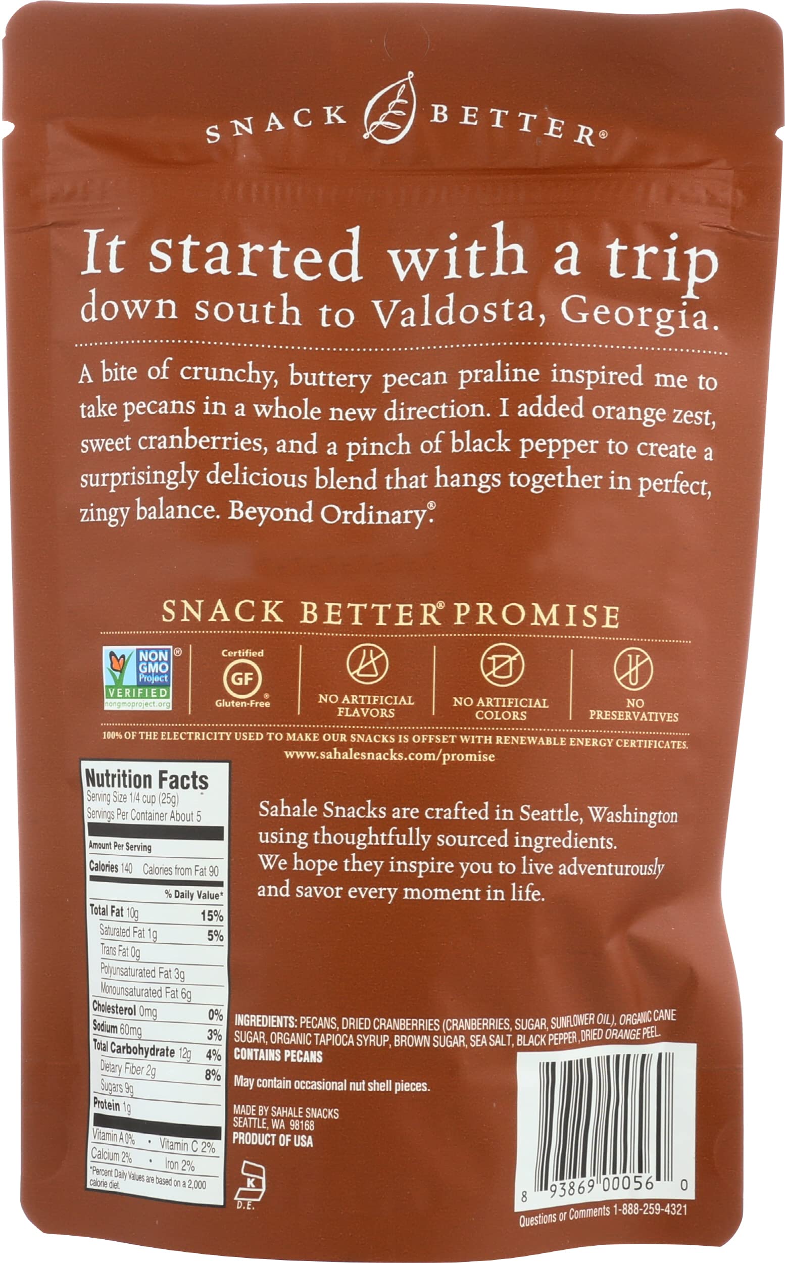 Sahale Snacks Premium Nut Blend with Valdosta Pecans - Gluten-Free Healthy Snack for Hiking, Travel & Office - Crunchy Mixed Nuts with Natural Flavors