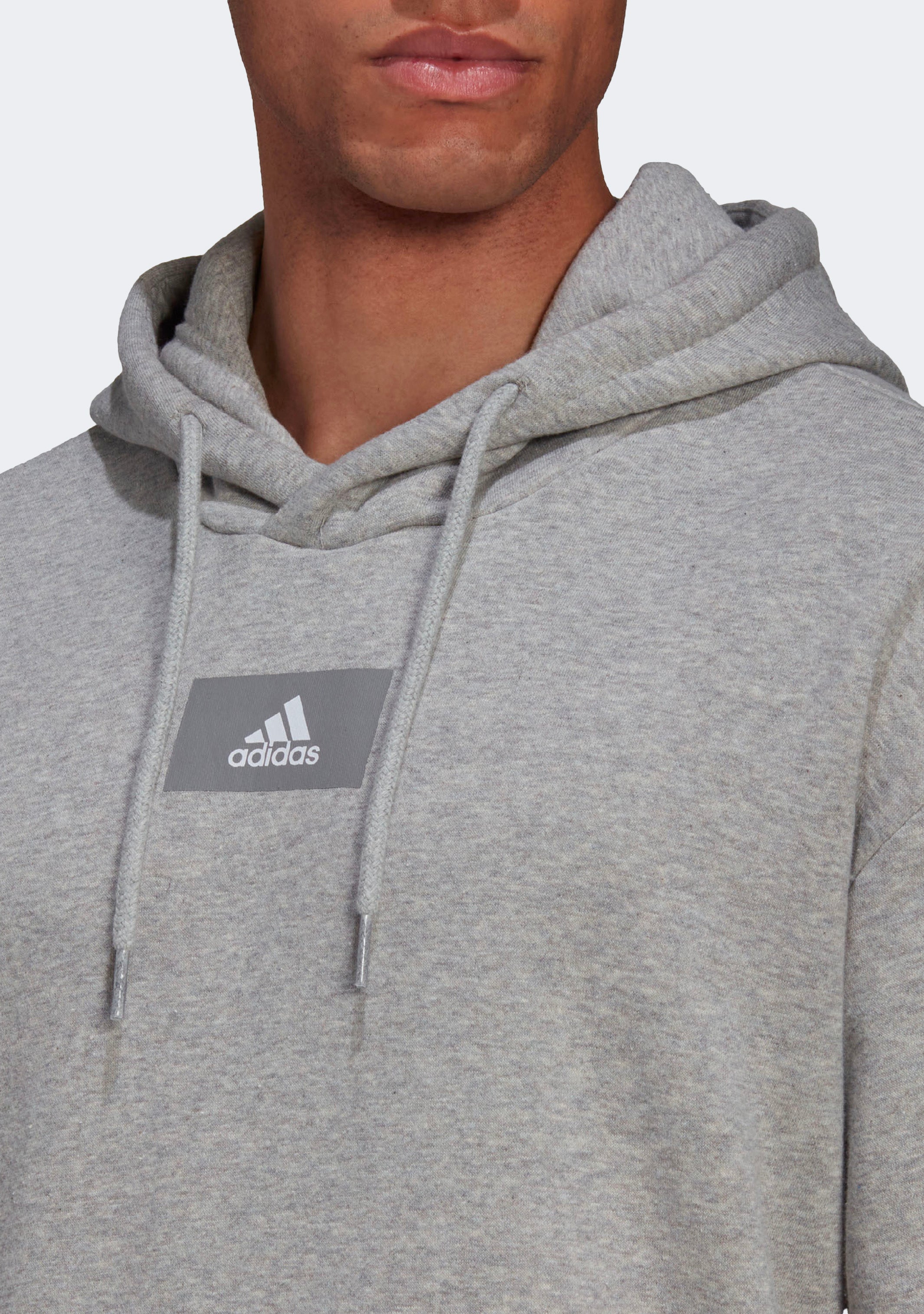 Adidas Men's Essentials Feelvivid Cotton Fleece Drop Shoulder Hoodie - Soft & Comfortable Pullover for Casual Wear, Gym, and Outdoor Activities