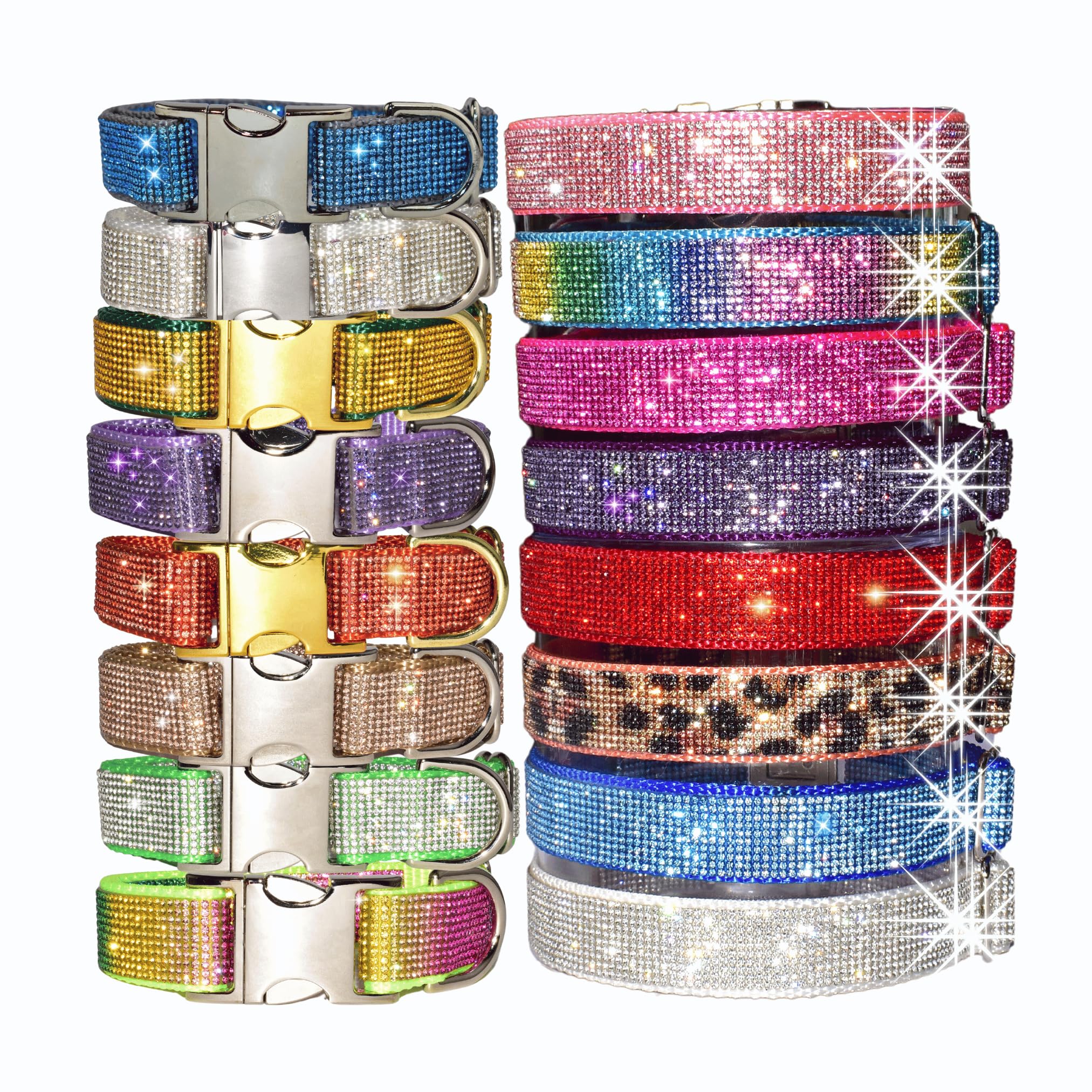 Handmade Rhinestone Dog Collar - Sparkling Crystal Diamond Pet Collar for Small, Medium, Large & Giant Dogs | 1000+ Color Options | 1