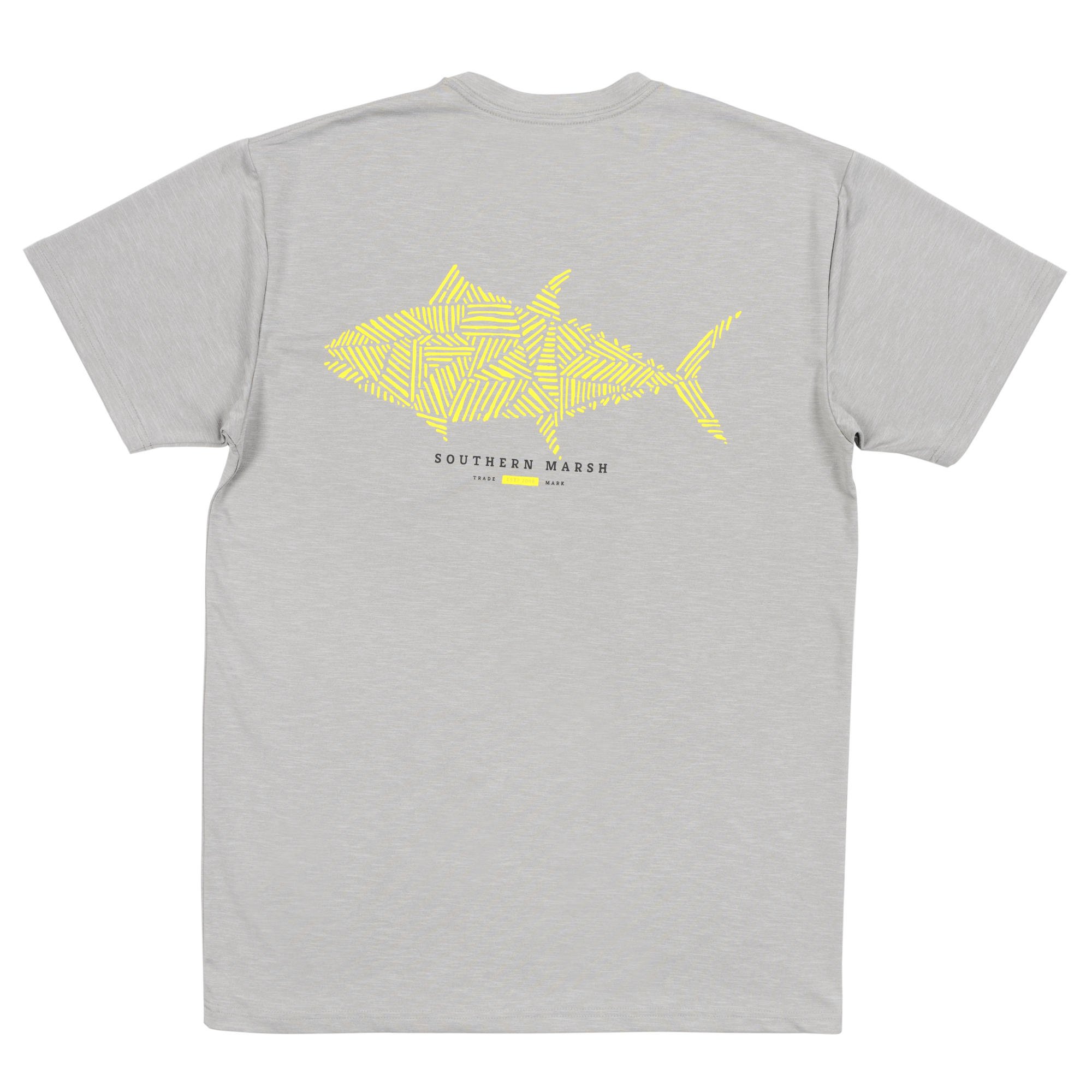 Southern Marsh FieldTec Heathered Performance Tee - Moisture Wicking Fishing Shirt for Men | Comfortable Outdoor & Casual Wear for Fishing, Hunting, and Everyday Activities