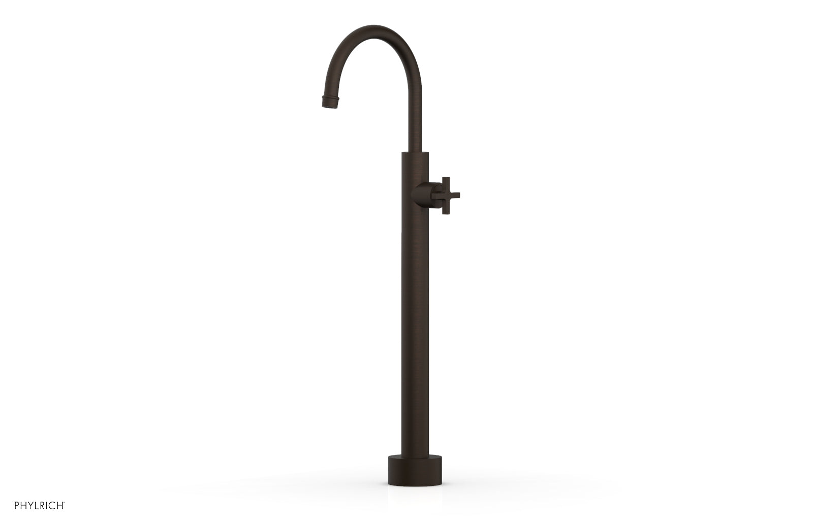 HEX MODERN Low Floor Mount Tub Filler with Cross Handle - Model 501 46 04 - Perfect for Modern Bathroom Renovations and Spa-Like Showower Experiences