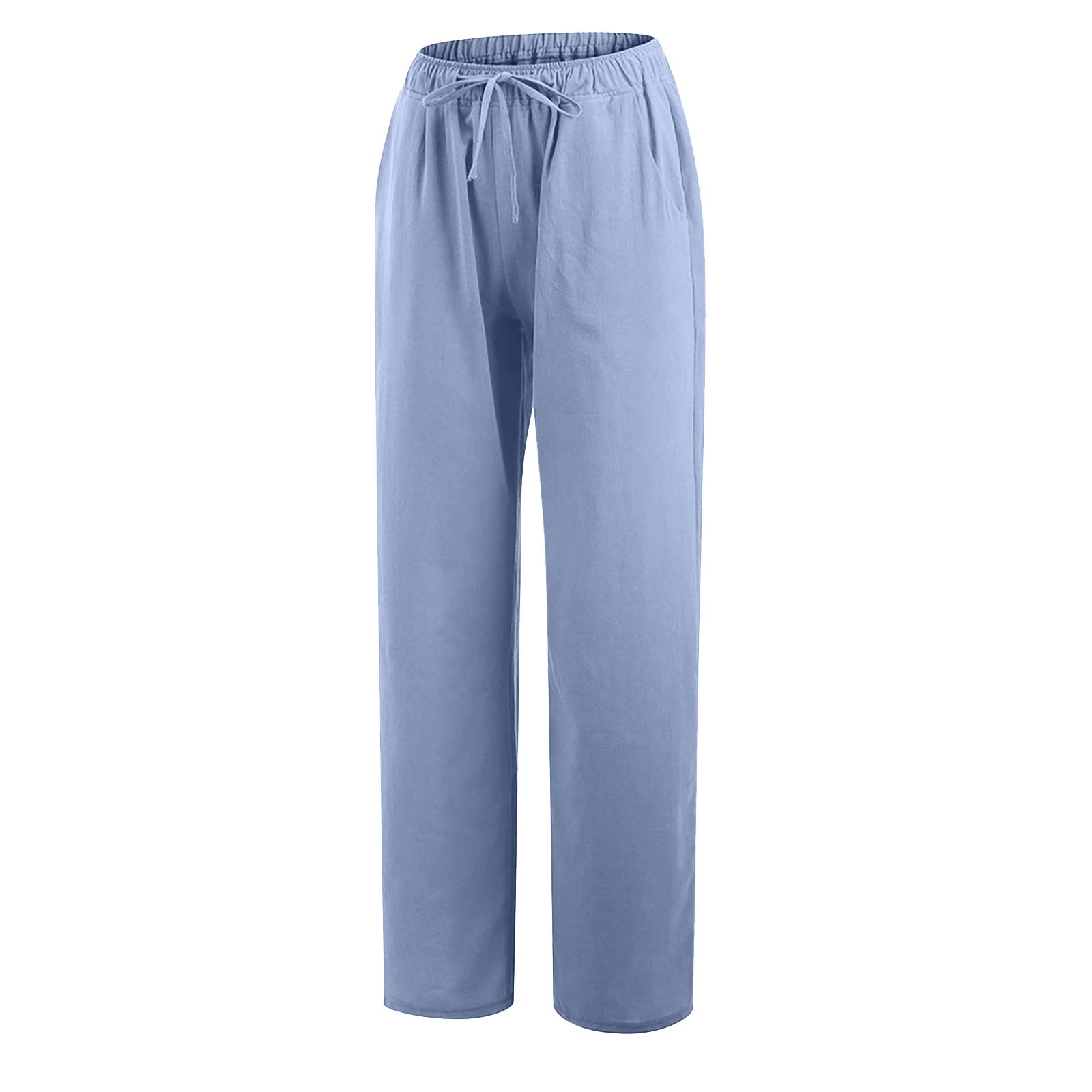 BOXIACEY Women's High Waist Linen Pants - Wide Leg Palazzo Trousers with Pockets for Summer Comfort