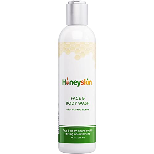 Acne Body Wash for Women & Men - Hydrating Face & Body Cleanser with Manuka Honey, Coconut Oil & Aloe Vera - Sulfate-Free, Moisturizing for Sensitive Skin - Gentle Exfoliating Wash (8oz) - Perfect for Daily Shower & Post-Workout Skincare