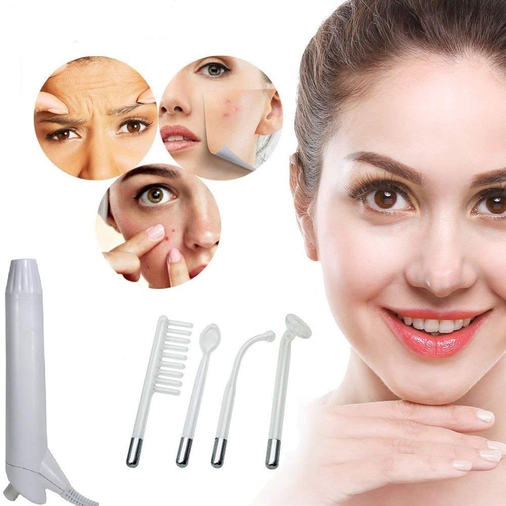 KIYO High Frequency Therapy Machine - Portable Electric Facial & Hair Growth Massager for Acne Repair & Skin Rejuvenation | Home & Salon Use